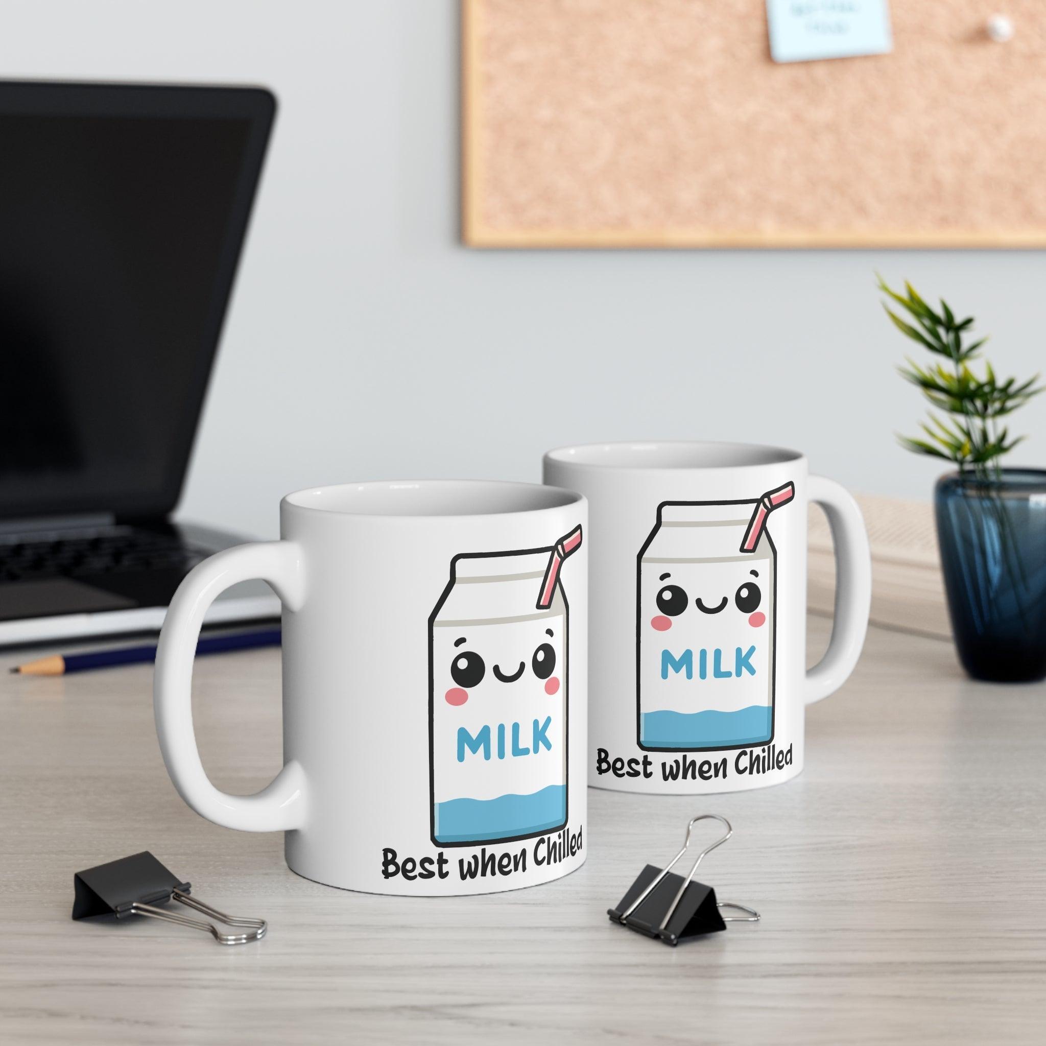Best When Chilled Mug – Funny Cartoon Milk Coffee Cup | Buy Online from The Home Crafters