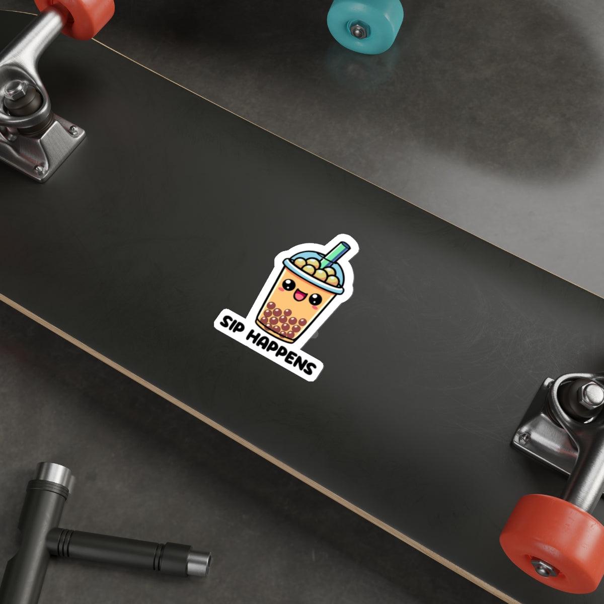 Sip happens Waterproof bubble tea sticker | Buy Online from The Home Crafters