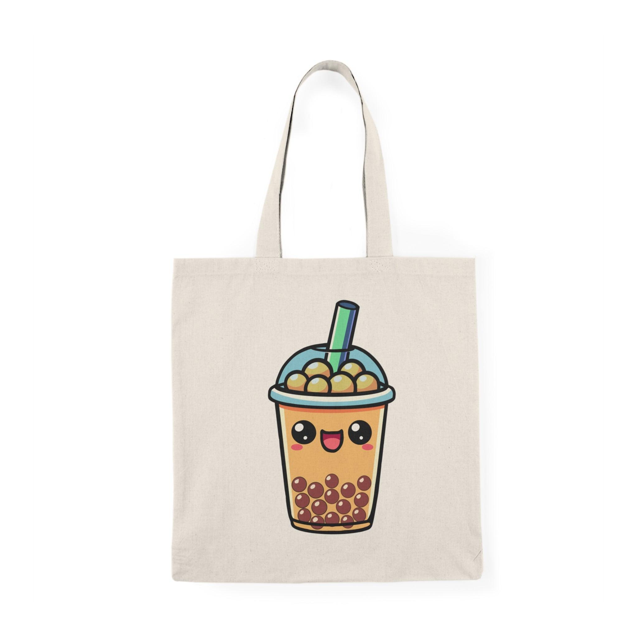 Cartoon Boba Tea Tote – Eco Cotton Bag for Bubble Lovers | Buy Online from The Home Crafters