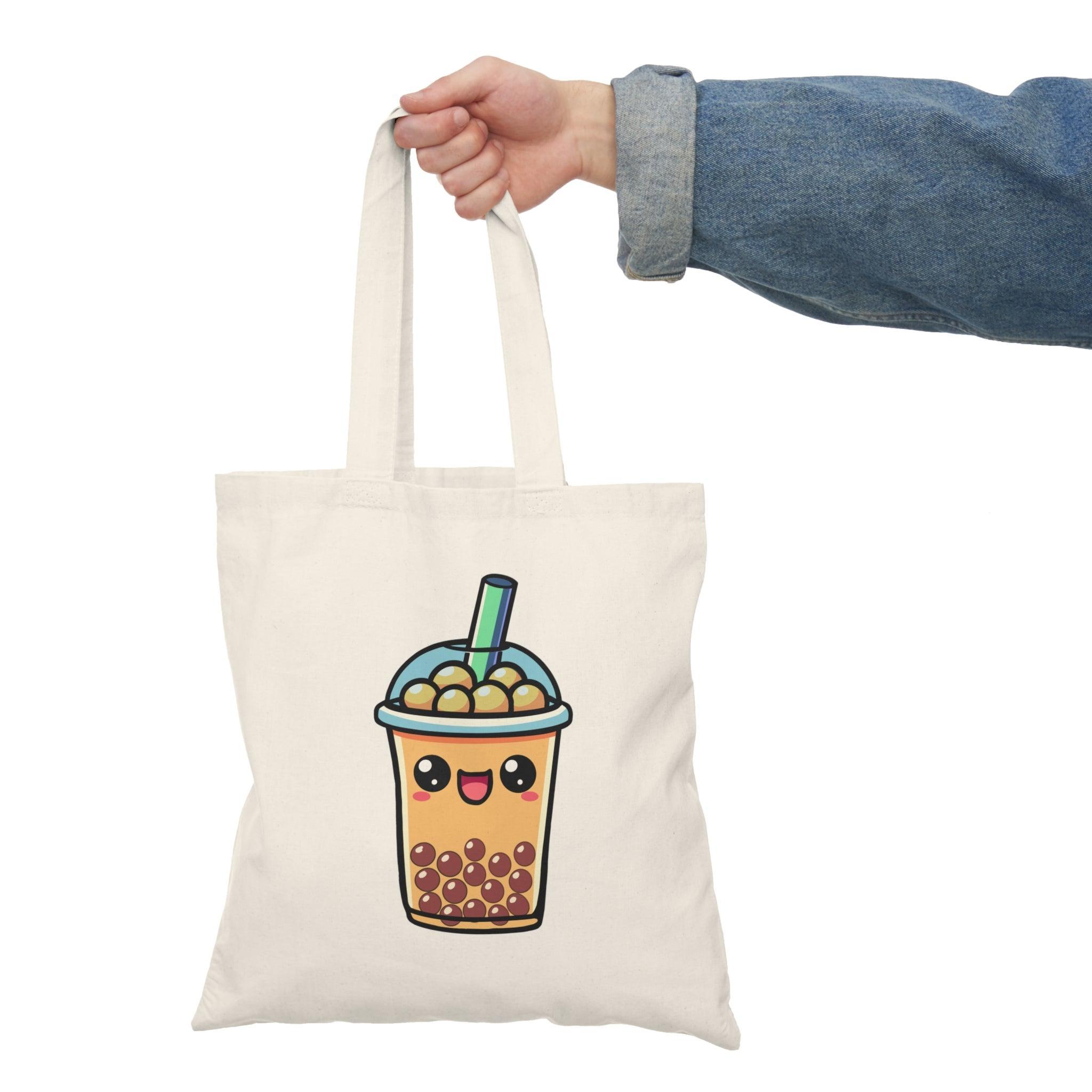 Cartoon Boba Tea Tote – Eco Cotton Bag for Bubble Lovers | Buy Online from The Home Crafters