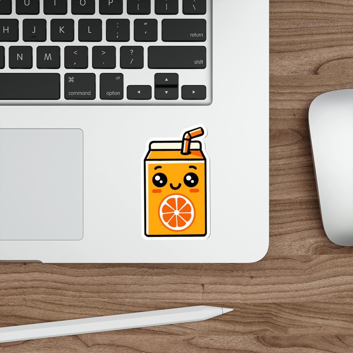 Cute Orange Juice Box Sticker – Kawaii Vinyl Fruit Decal | Buy Online from The Home Crafters