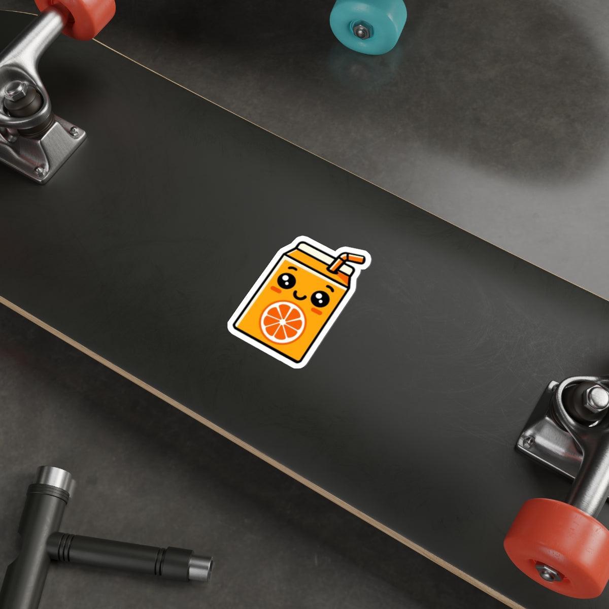 Cute Orange Juice Box Sticker – Kawaii Vinyl Fruit Decal | Buy Online from The Home Crafters