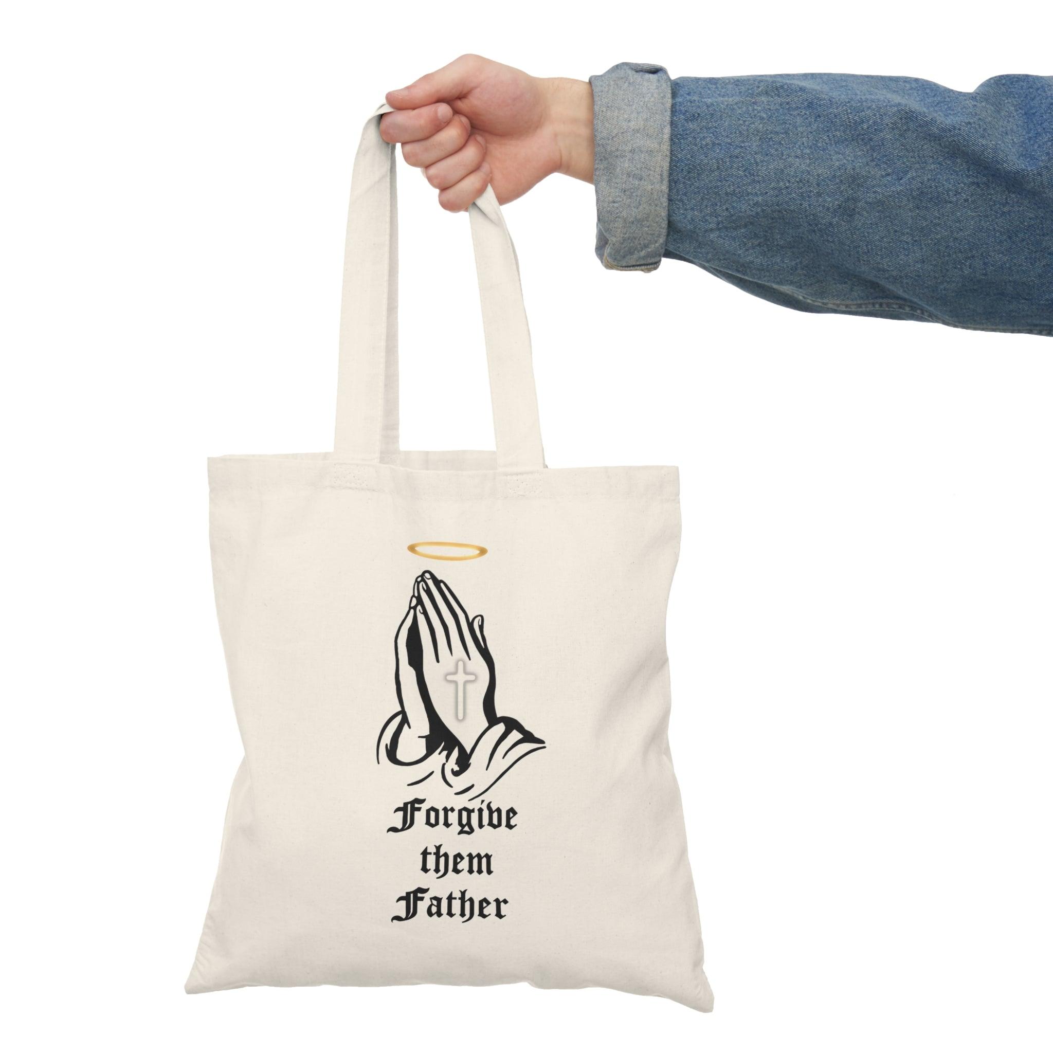Forgive Them Father – Cross & Halo Tote Bag | Buy Online from The Home Crafters