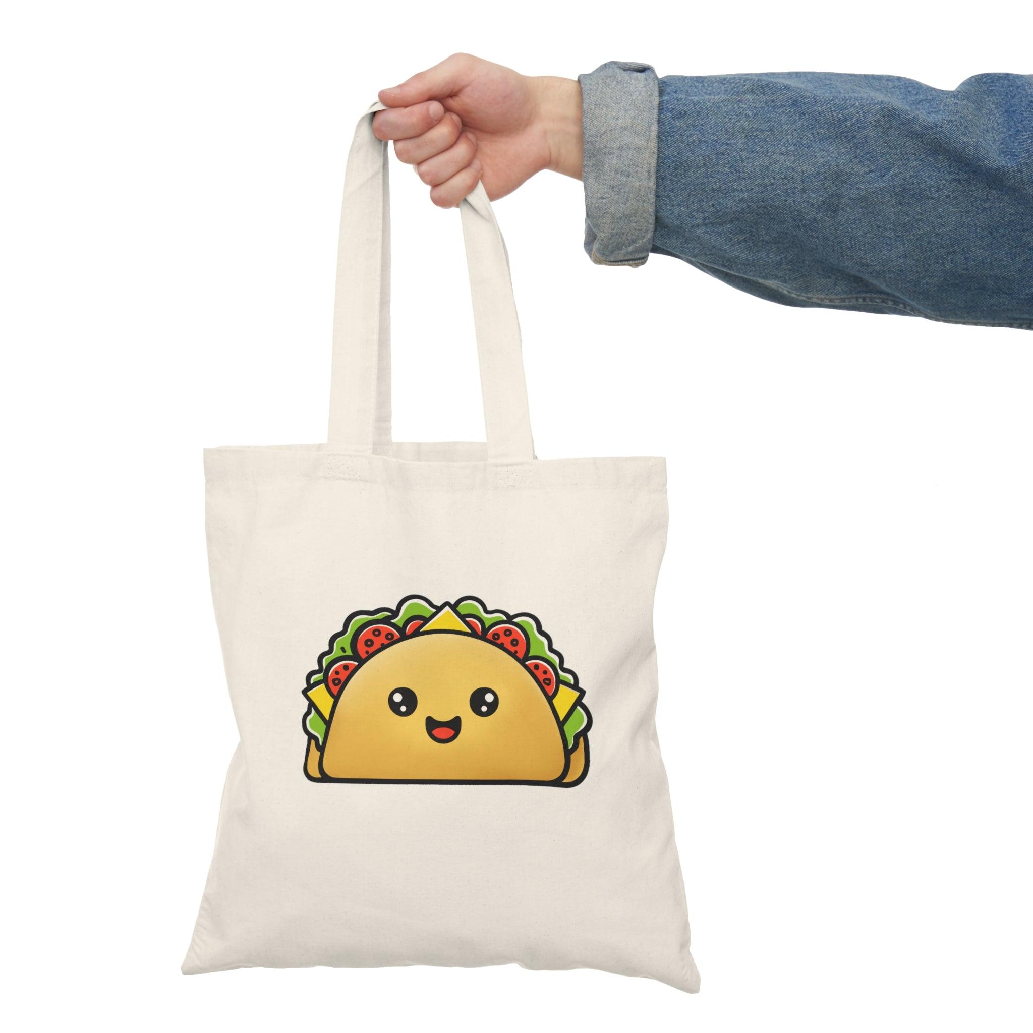 Cartoon Taco Tote – Funny Recycled Cotton Foodie Bag | Buy Online from The Home Crafters