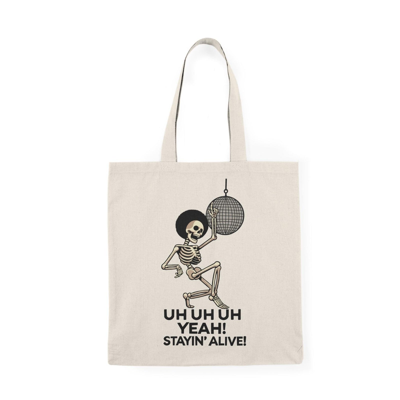 Staying Alive Tote – Disco Skeleton Recycled Cotton Bag | Buy Online from The Home Crafters
