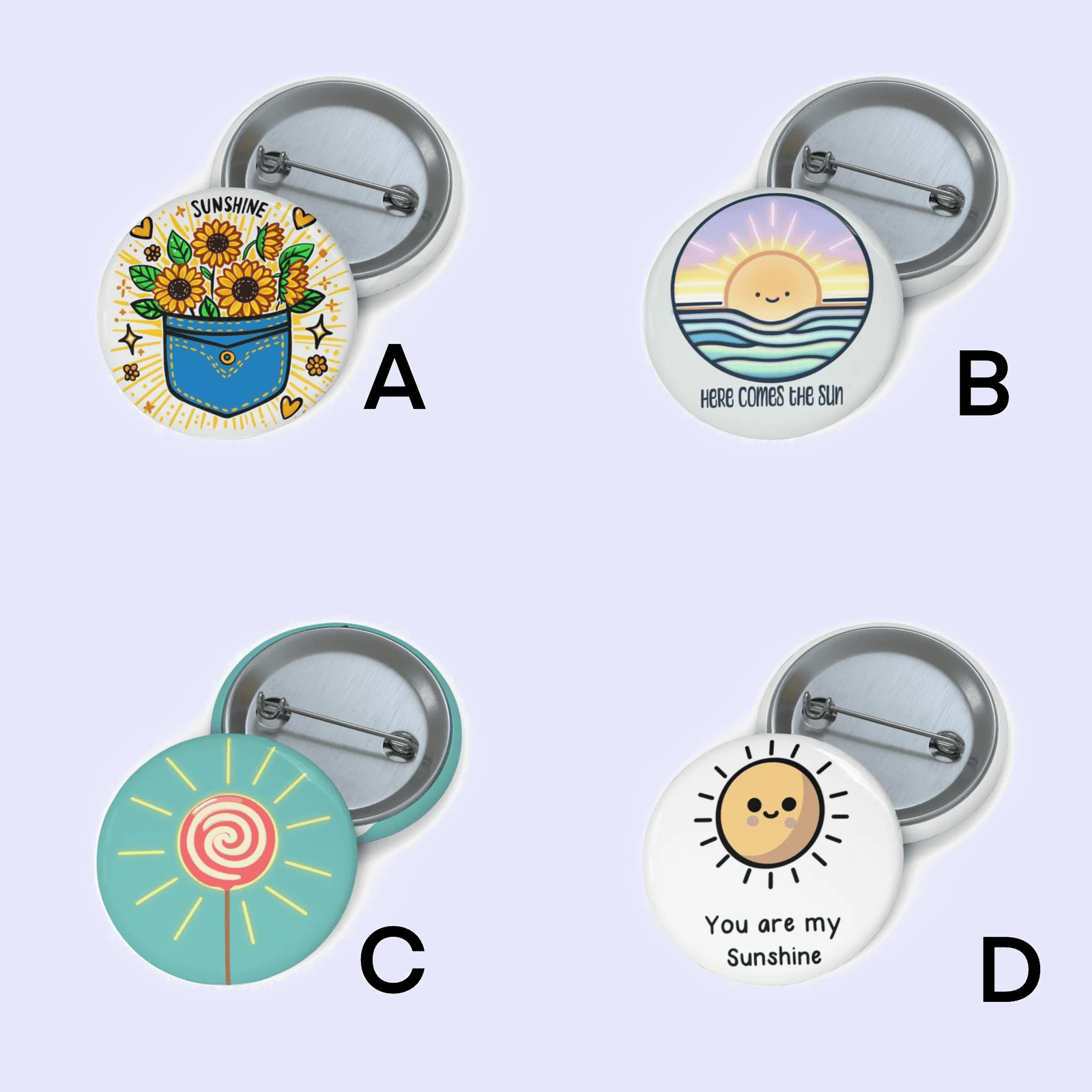 Sunshine Pin Badge Set | Buy Online from The Home Crafters