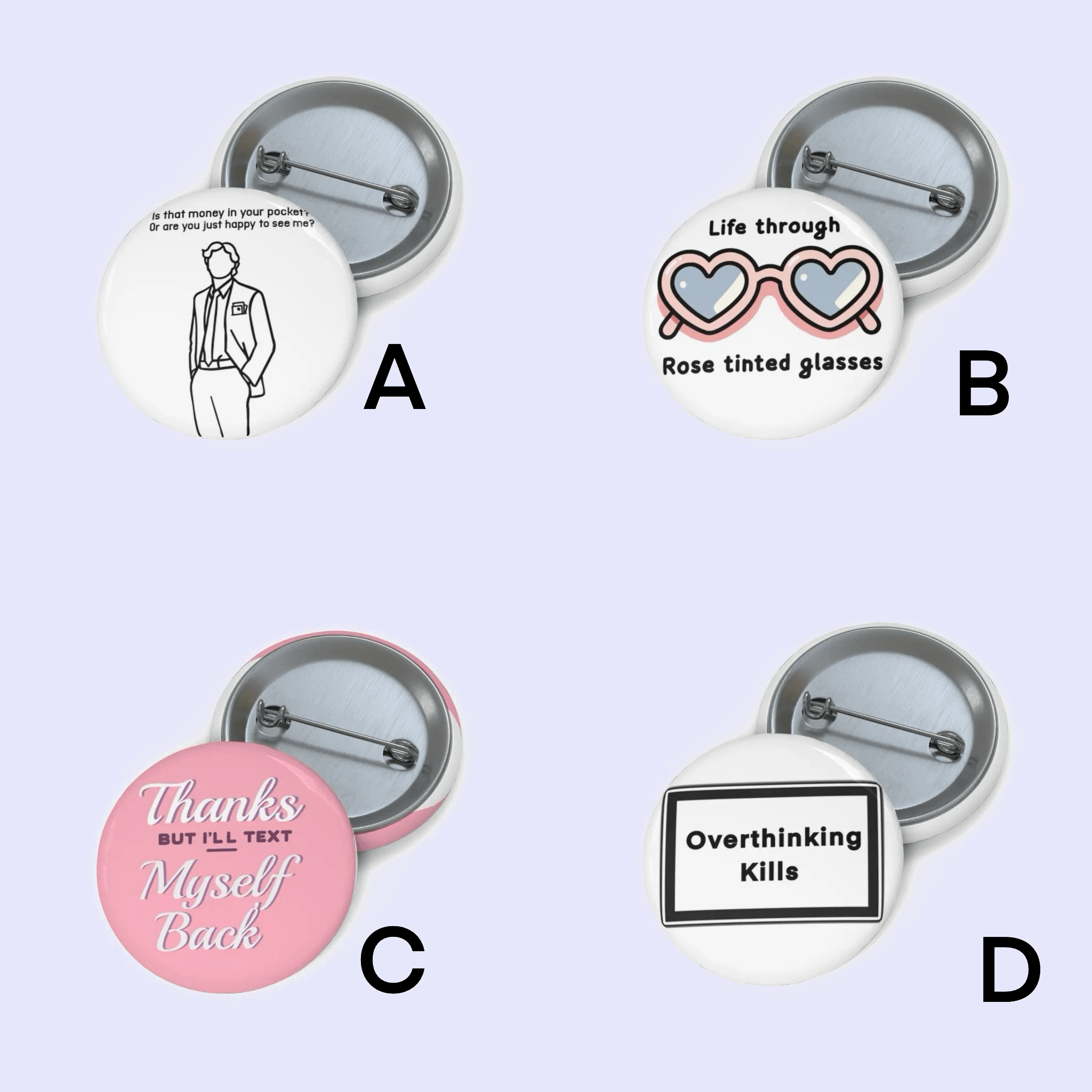 Witty & Thoughtful Pin Badge Set | Buy Online from The Home Crafters