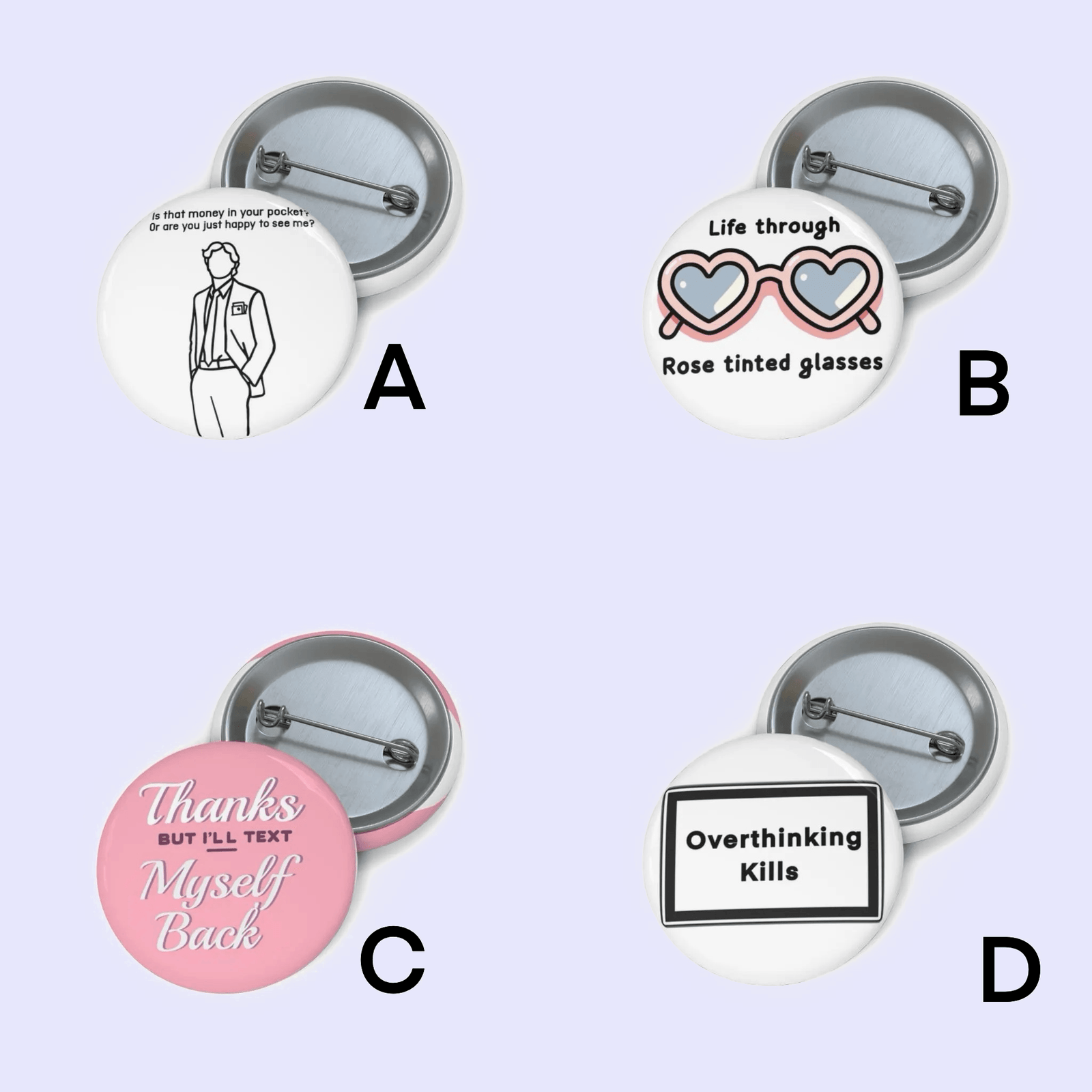 Witty & Thoughtful Pin Badge Set | Buy Online from The Home Crafters