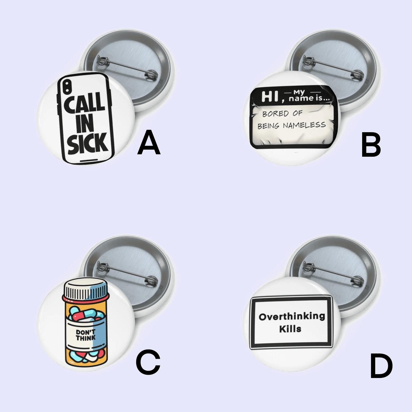 Mental Health & Work Life Printed Pin Badge Bundle | Buy Online from The Home Crafters