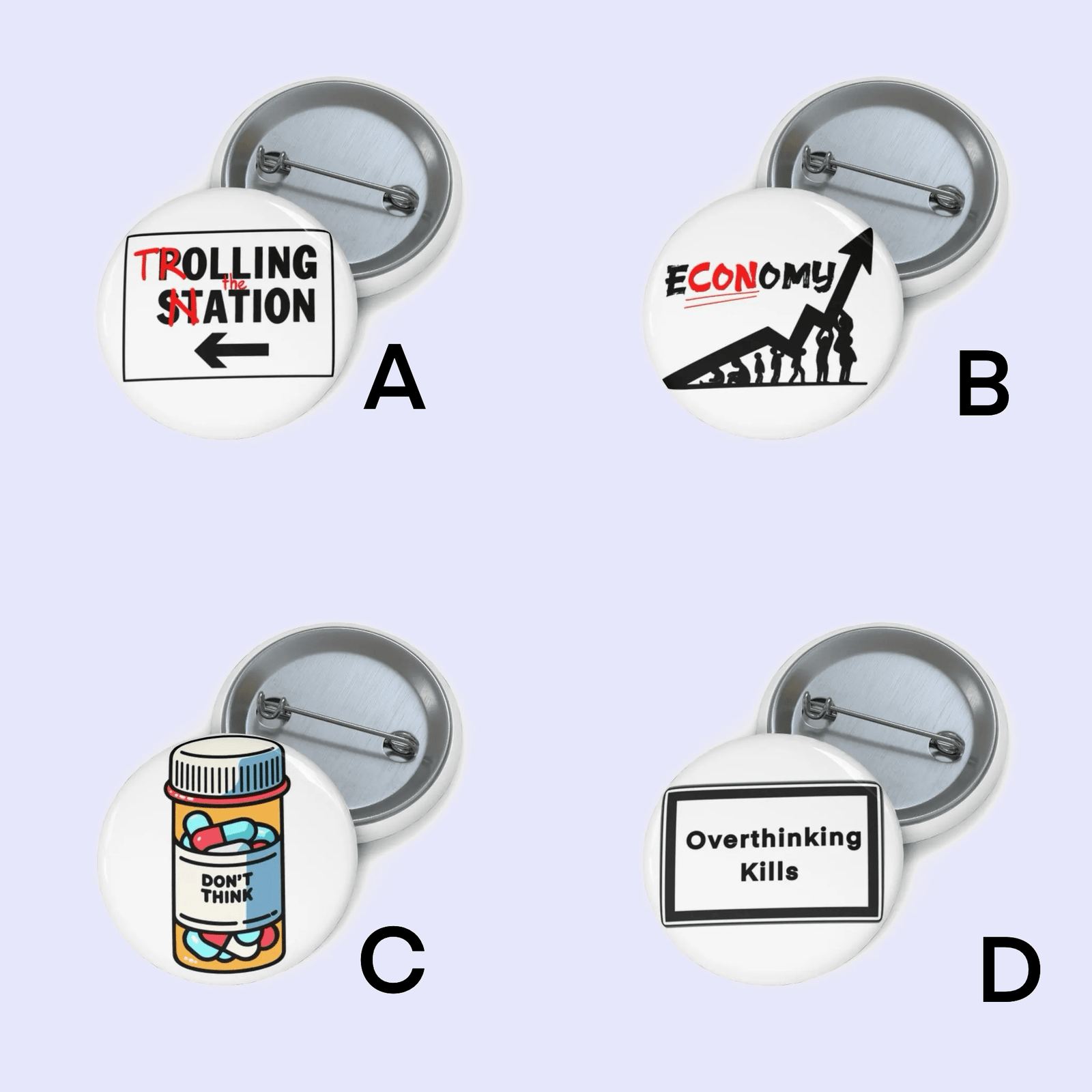 Satirical Statement Pin Badge Bundle | Buy Online from The Home Crafters