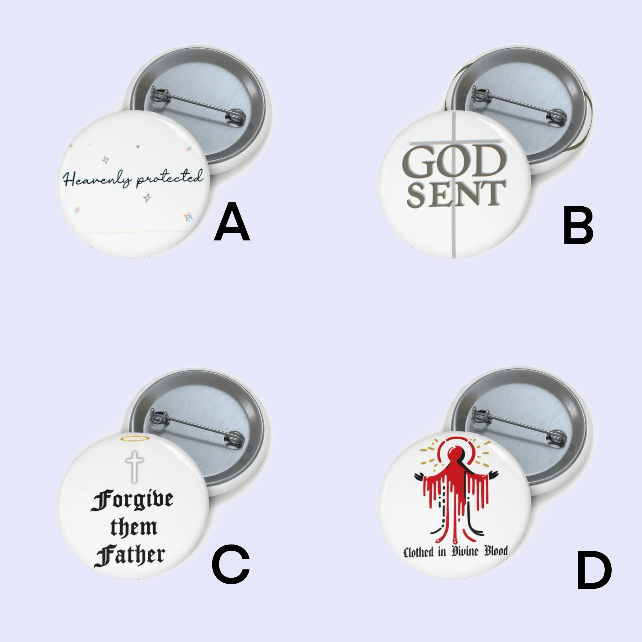 Faith - Inspired Pin Badge Set – Christian | Buy Online from The Home Crafters