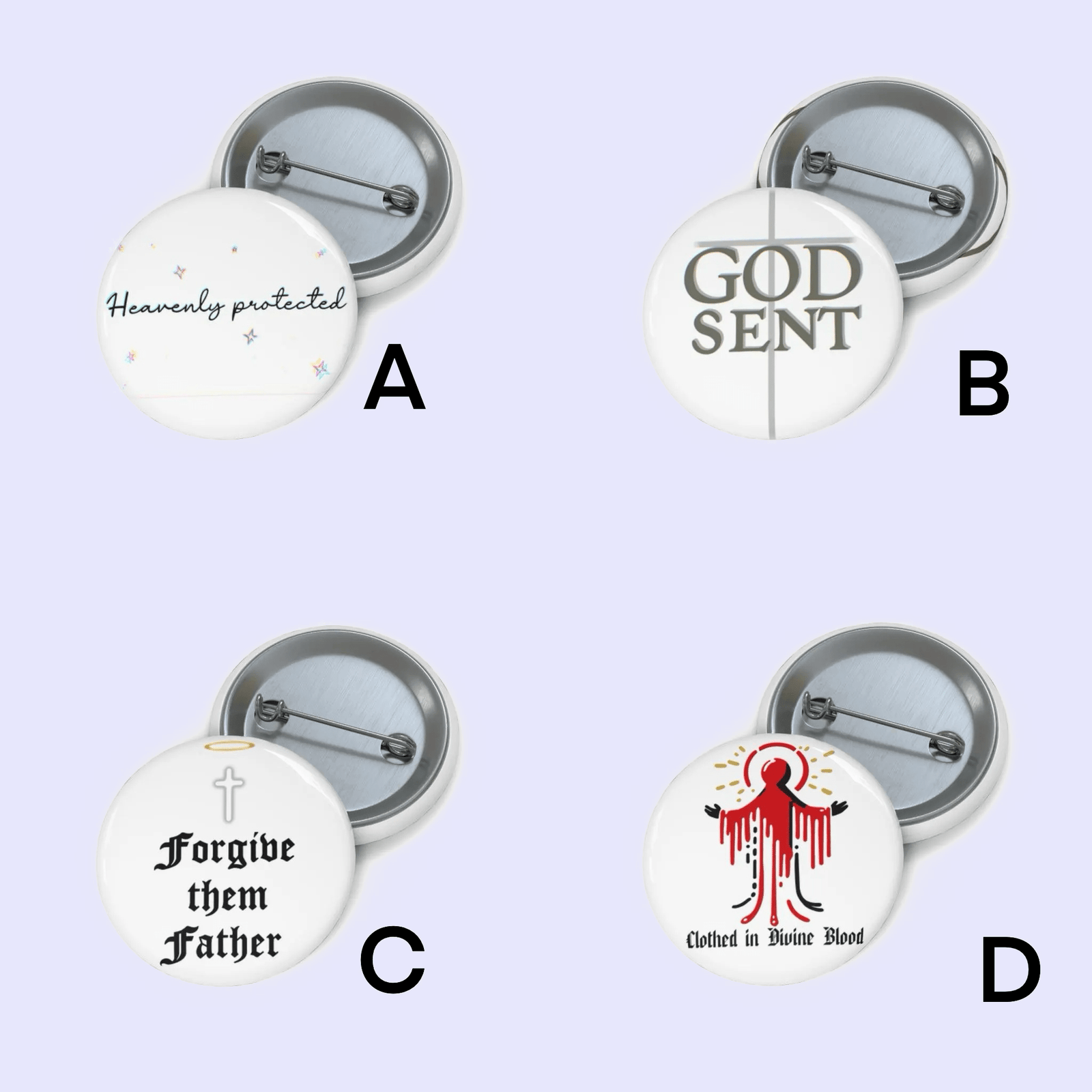 Faith - Inspired Pin Badge Set – Christian | Buy Online from The Home Crafters