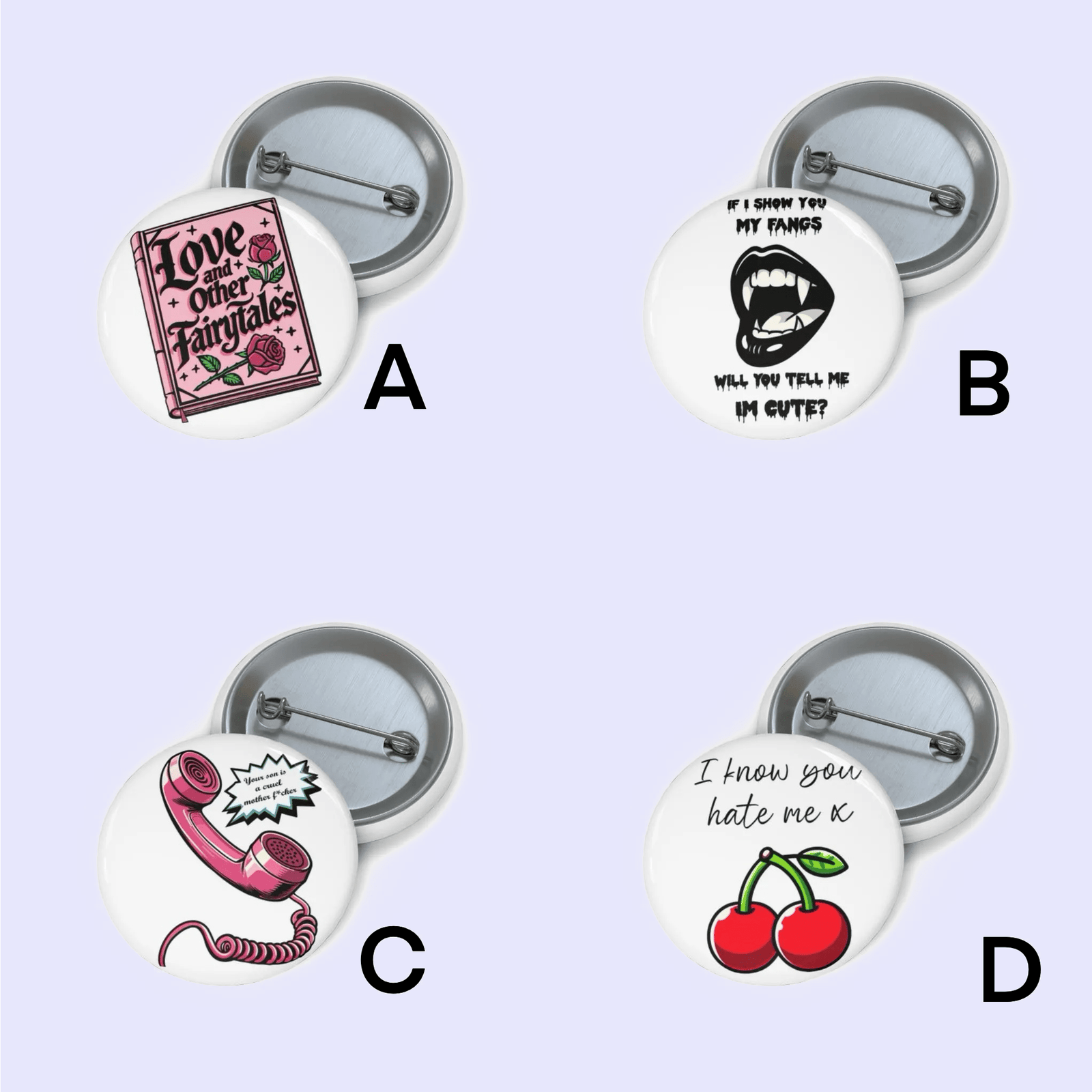 Bold & Edgy Pin Badge Set | Buy Online from The Home Crafters