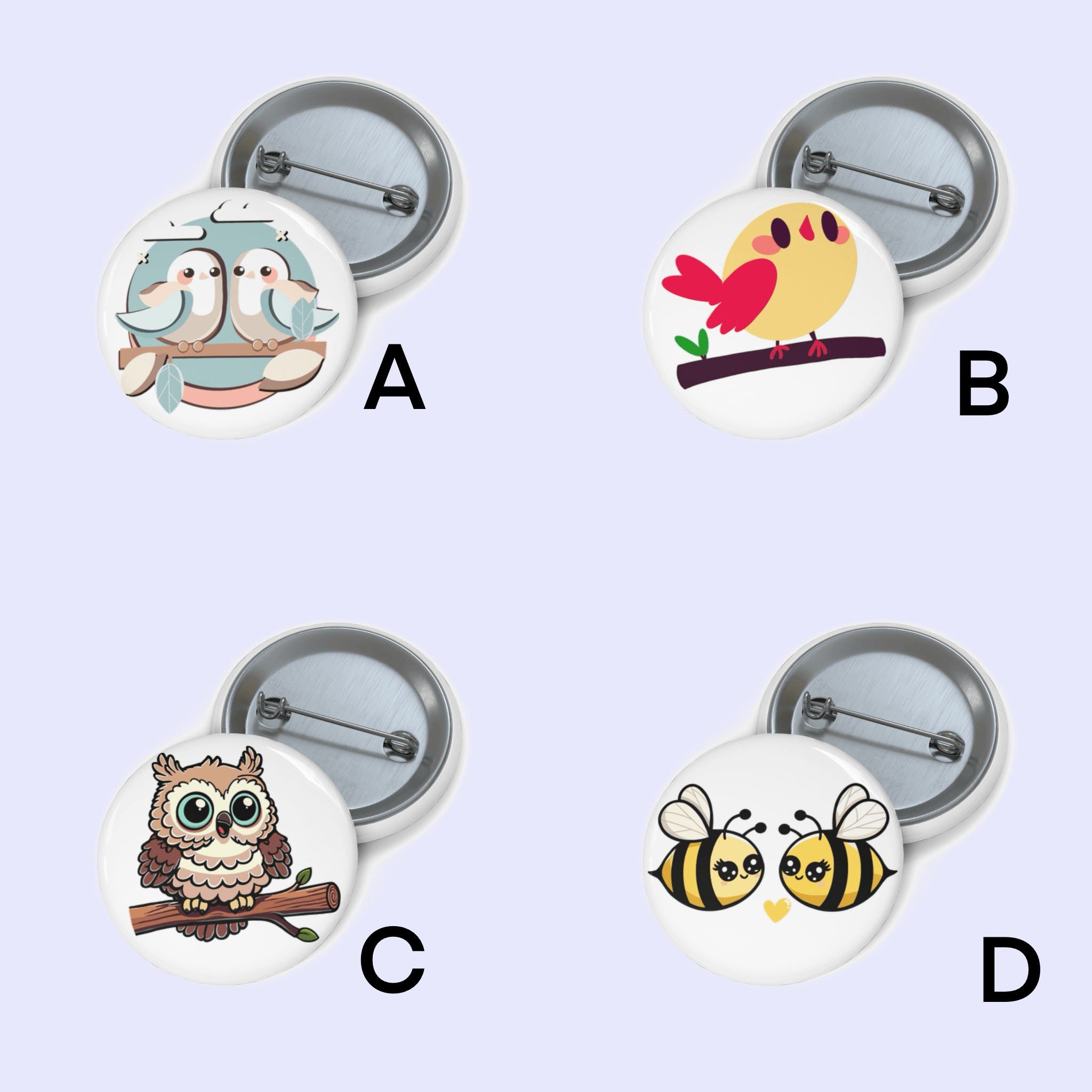 Adorable Pin Badge Bundle – Bluebird, Owl & Bee | Buy Online from The Home Crafters