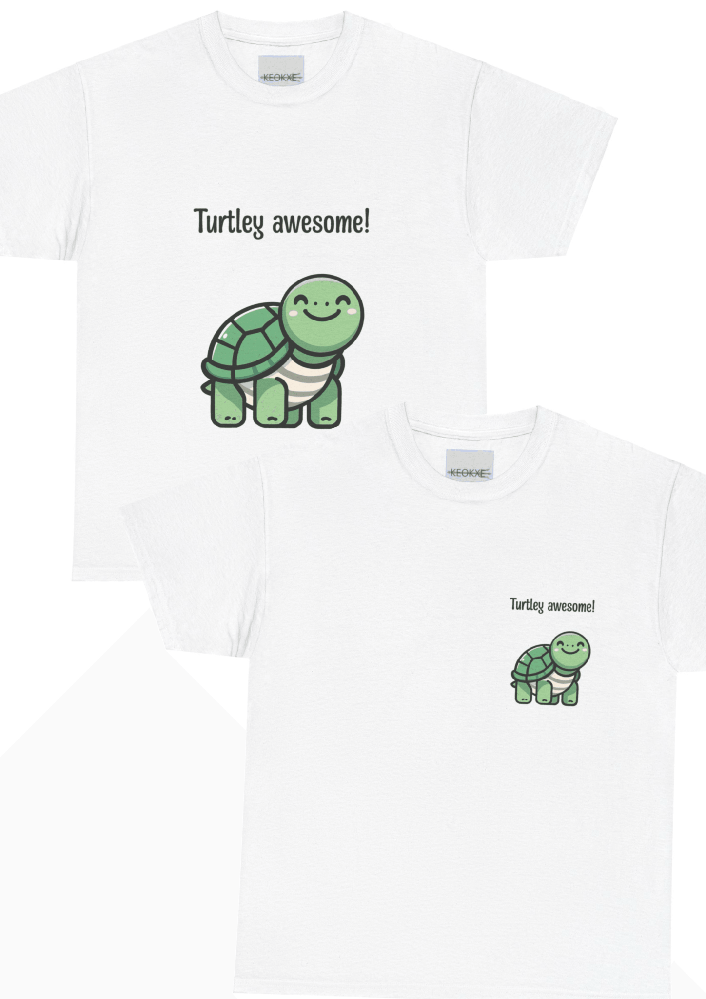 Turtley Awesome T-Shirt – Cute Cartoon Turtle Positivity Tee | Buy Online from The Home Crafters