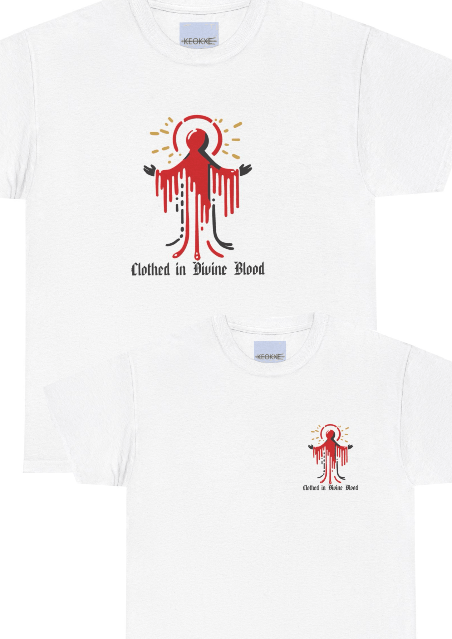 Clothed in Divine Blood – Gothic Power T-Shirt | Buy Online from The Home Crafters