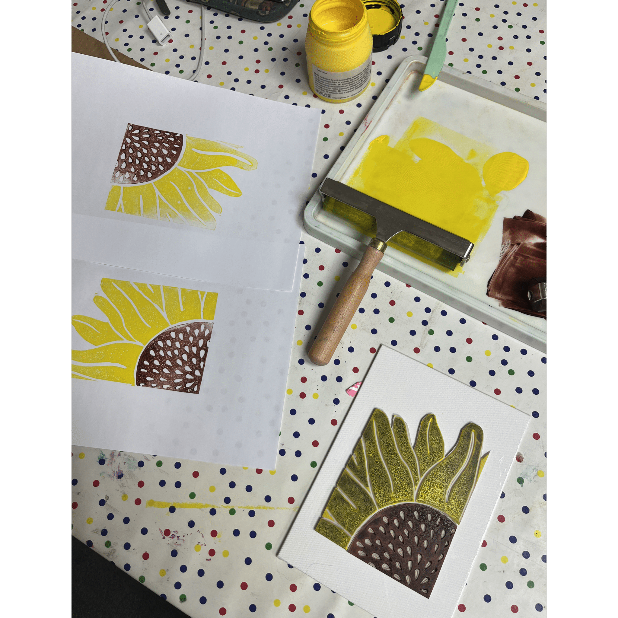 Art for Adults: Lino Printing Sunflower - Friday 15th May | Buy Online from The Home Crafters