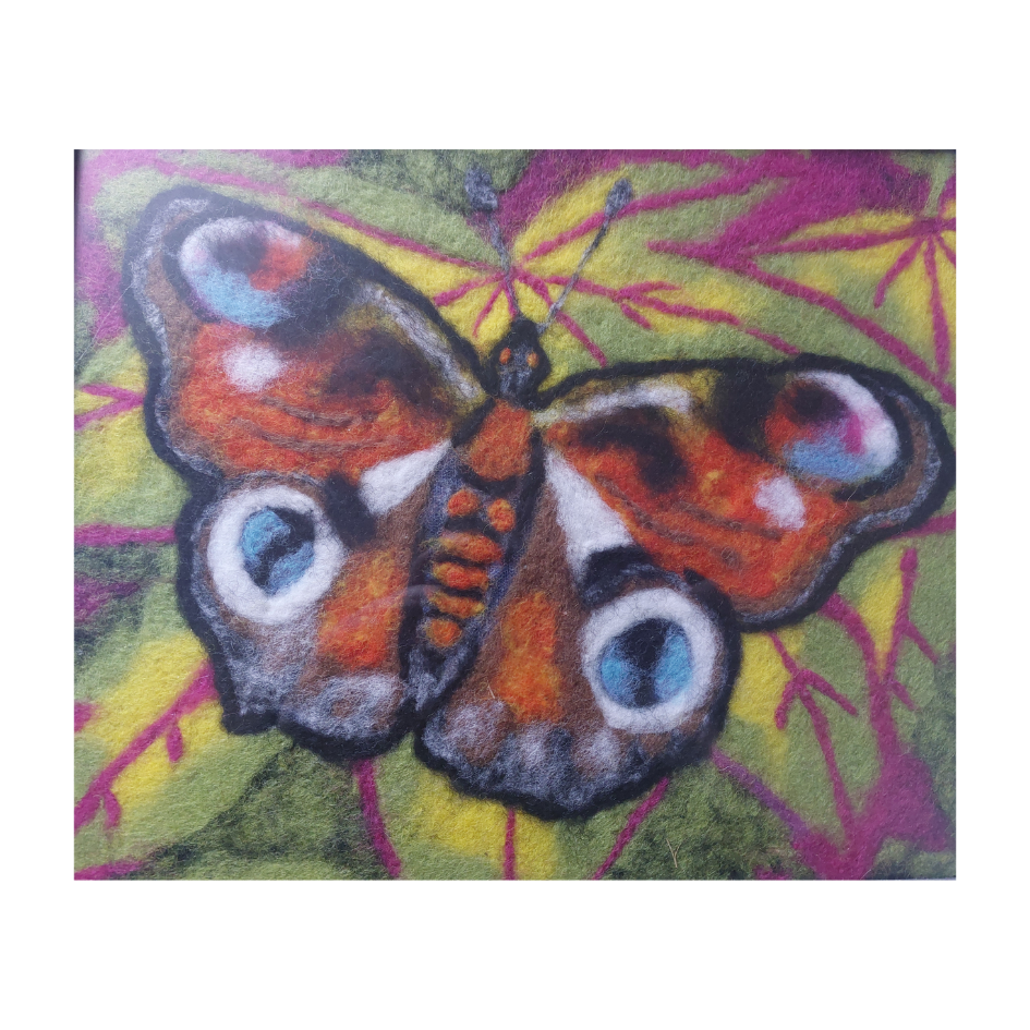 Fairy Fae Greetings Card - Needle Felted Peacock Butterfly