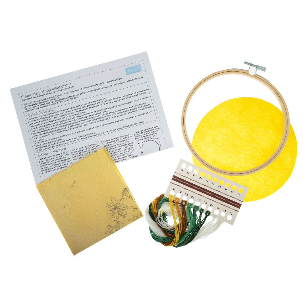 Trimits Embroidery Kit with Hoop: Daisies