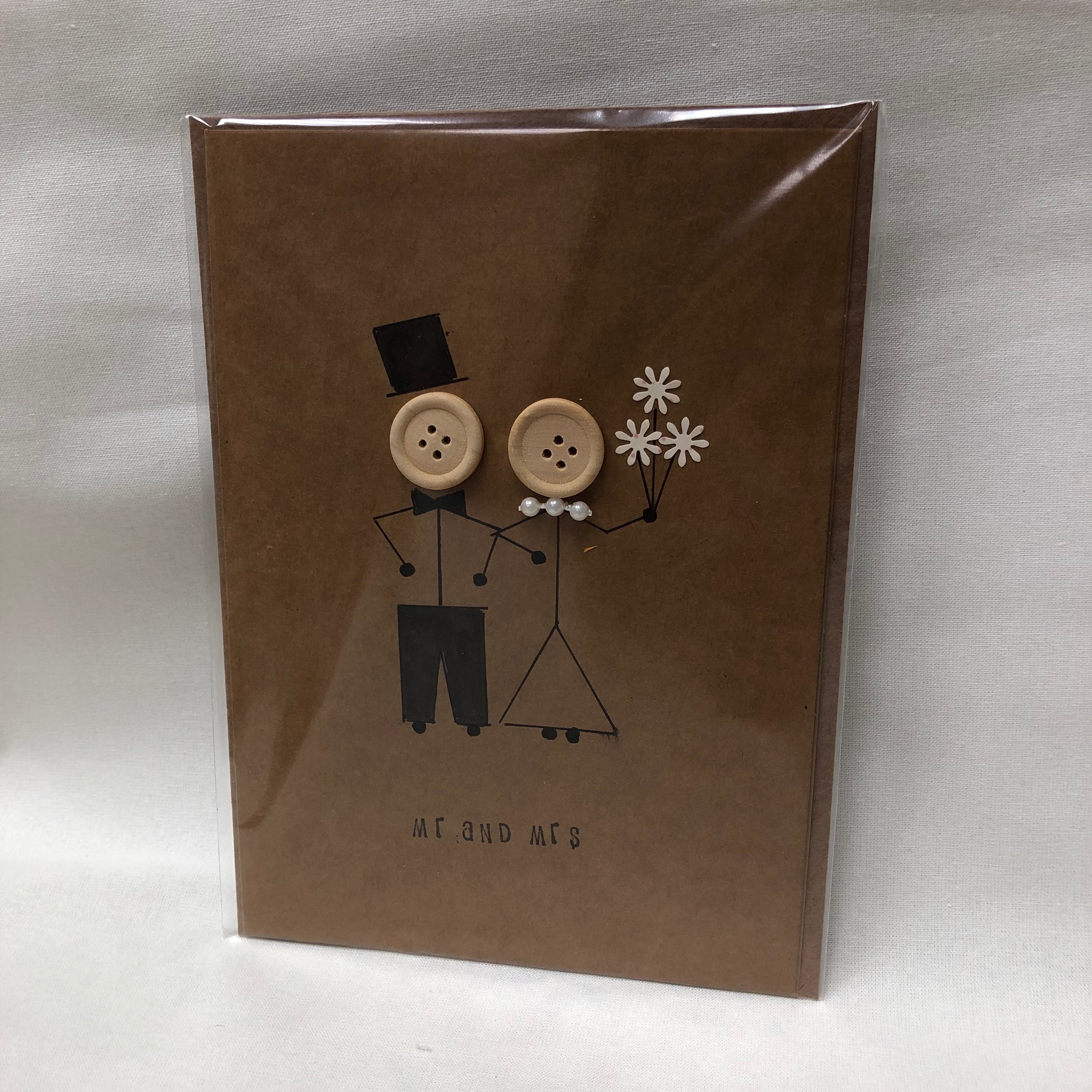 Wishes & Kisses Handmade Greetings Card - Mr & Mrs