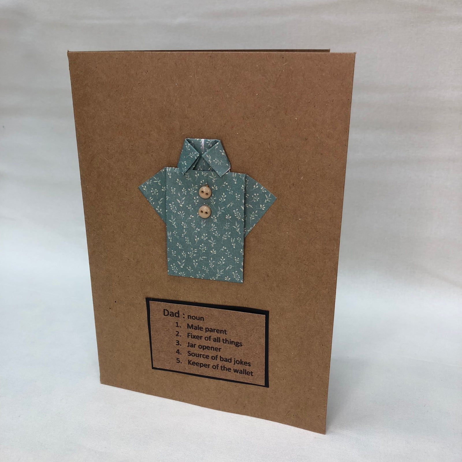 Wishes & Kisses Handmade Greetings Card - Dad: Noun
