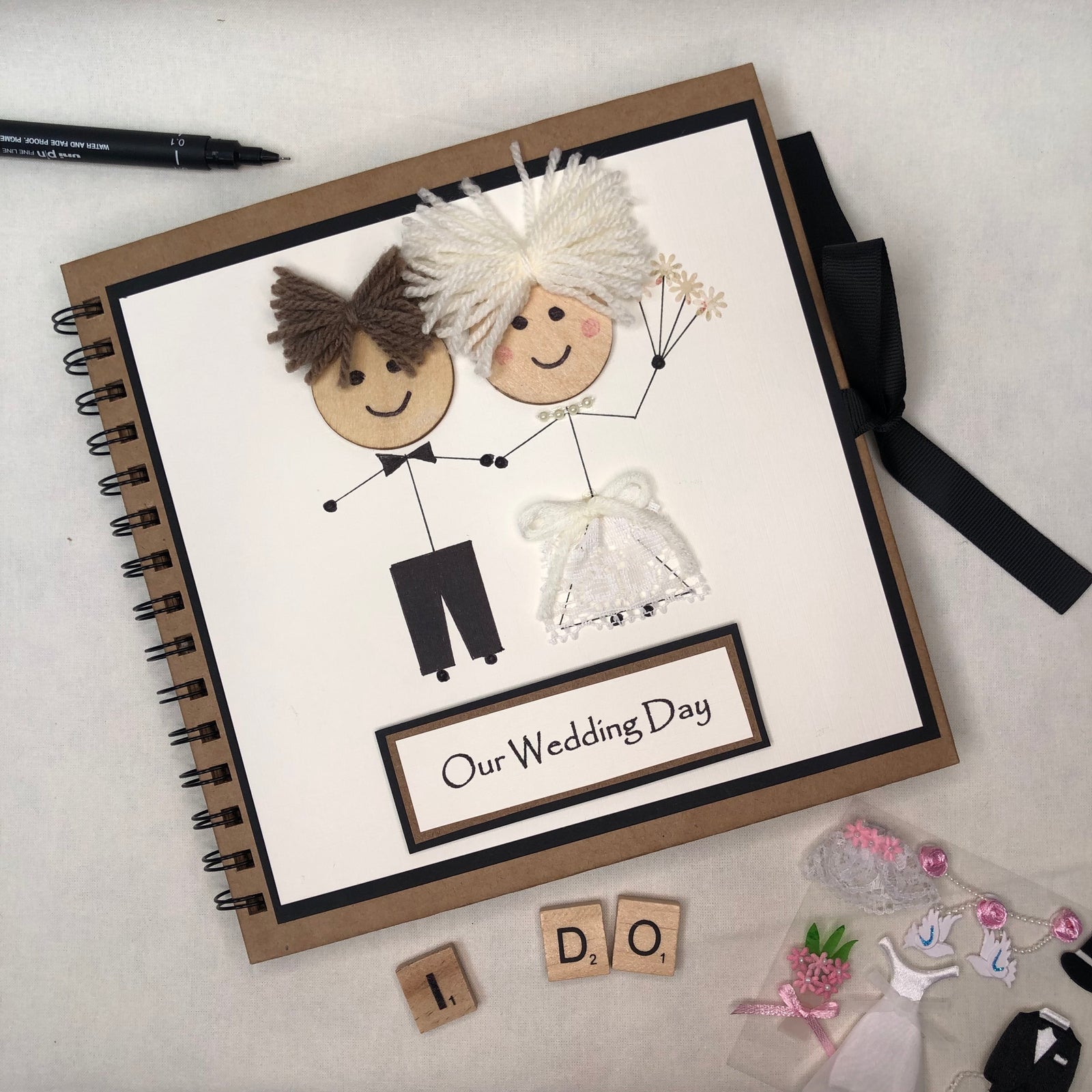 Wishes & Kisses Handmade Wedding Day Photo Album