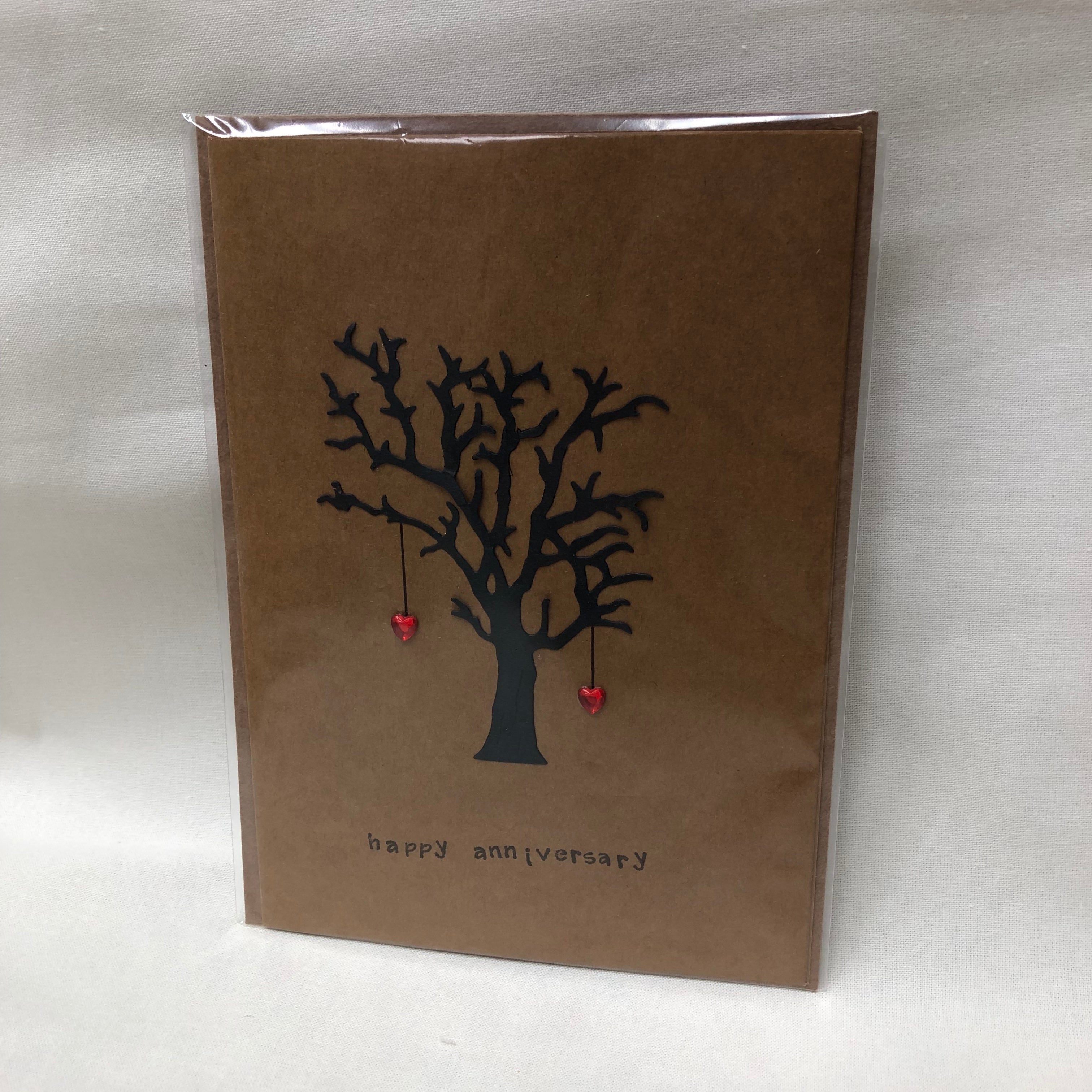 Wishes & Kisses Handmade Greetings Card - Happy Anniversary