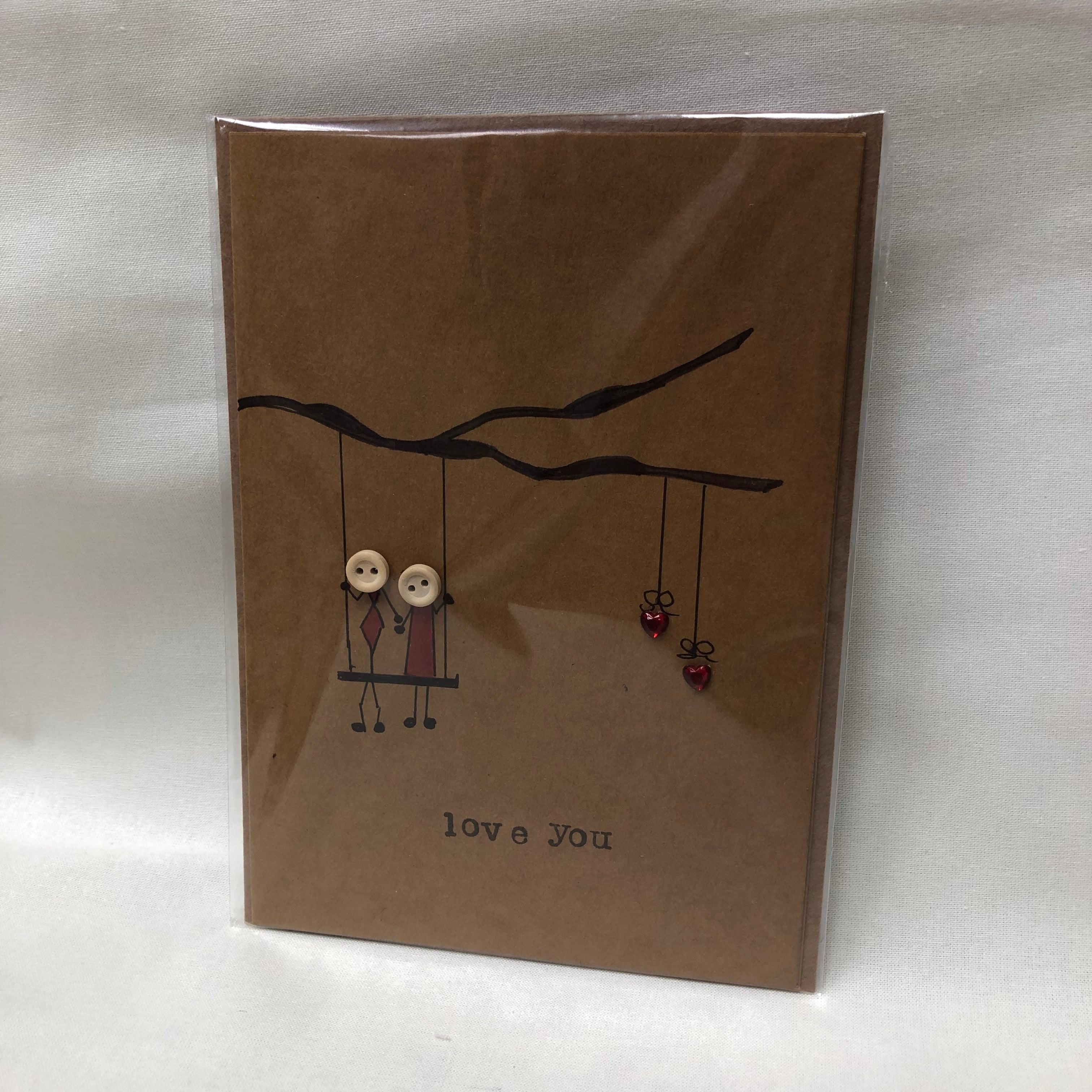 Wishes & Kisses Handmade Greetings Card - Love You