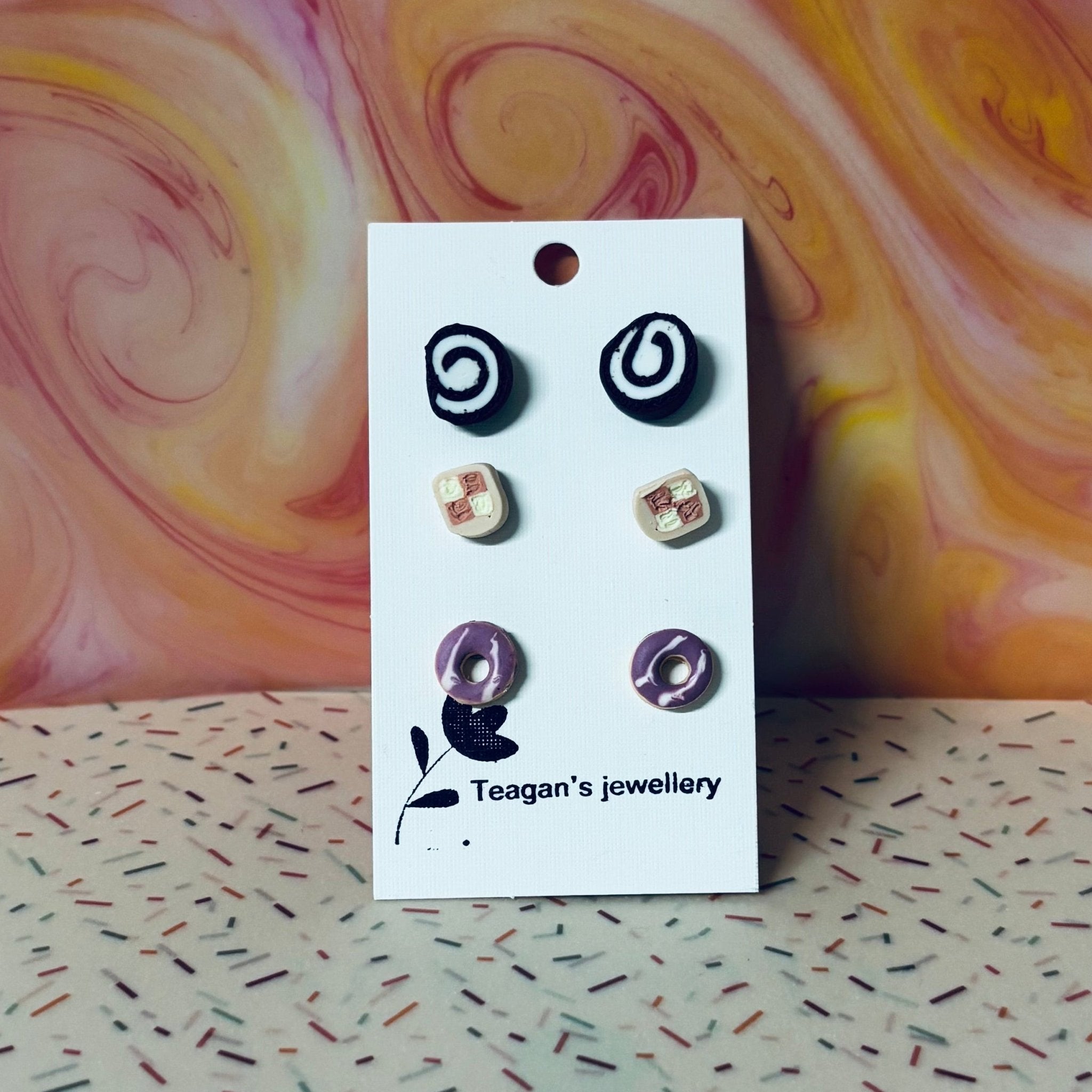 Handmade Polymer Clay Earrings: Sweet treat studs - Teagan's Jewellery | Buy Online from The Home Crafters