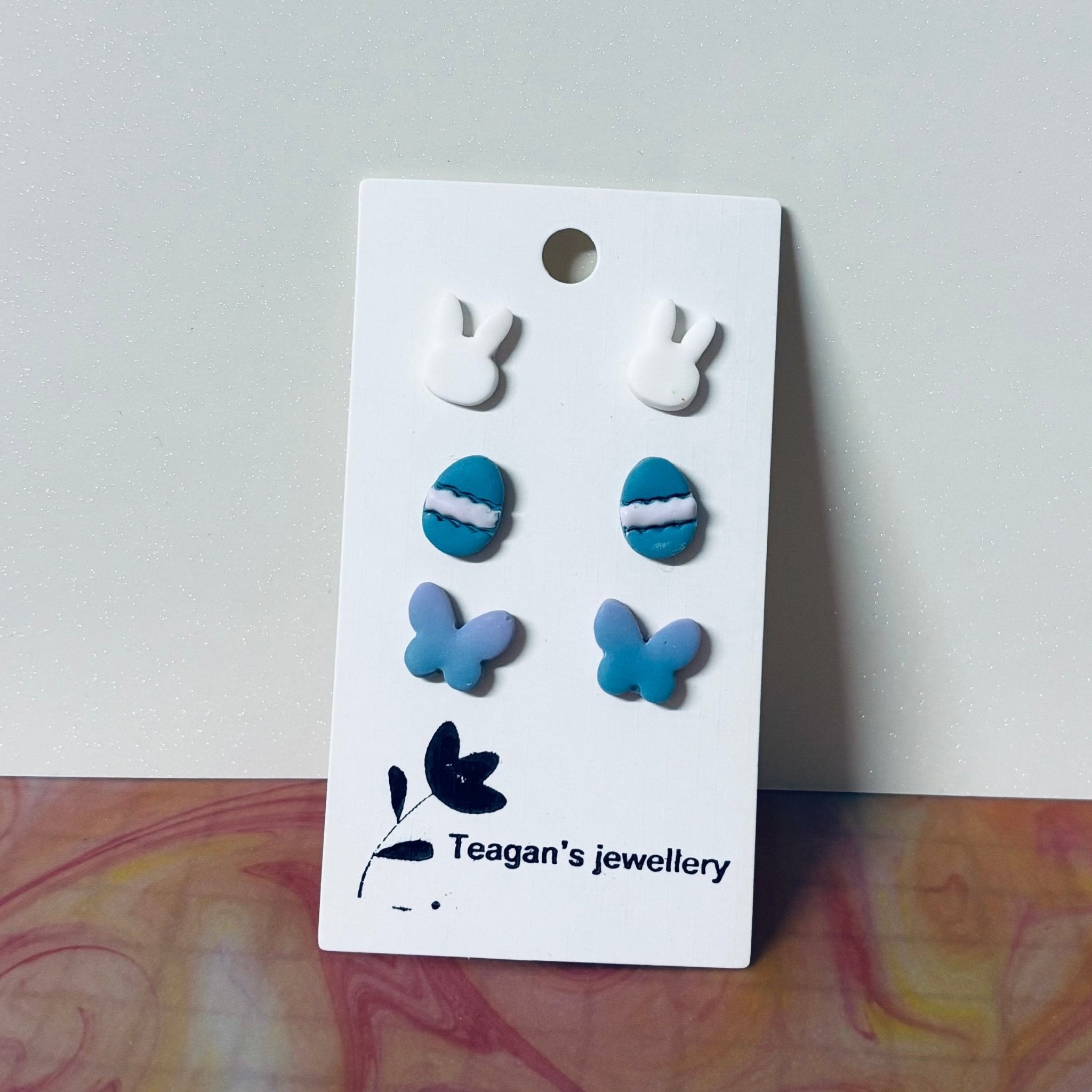 Handmade Polymer Clay Earrings: Easter stud pack - Teagan's Jewellery | Buy Online from The Home Crafters
