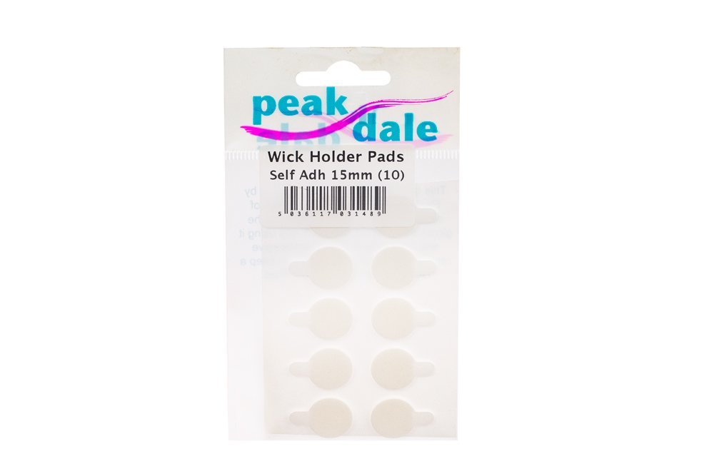 Self Adhesive 15mm Wick Holder Pads - 10pc | Buy Online from The Home Crafters