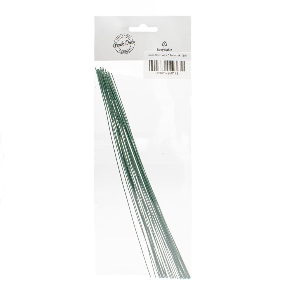 Green Floral Stem Wire 0.9mm x 225mm - 35pc | Buy Online from The Home Crafters