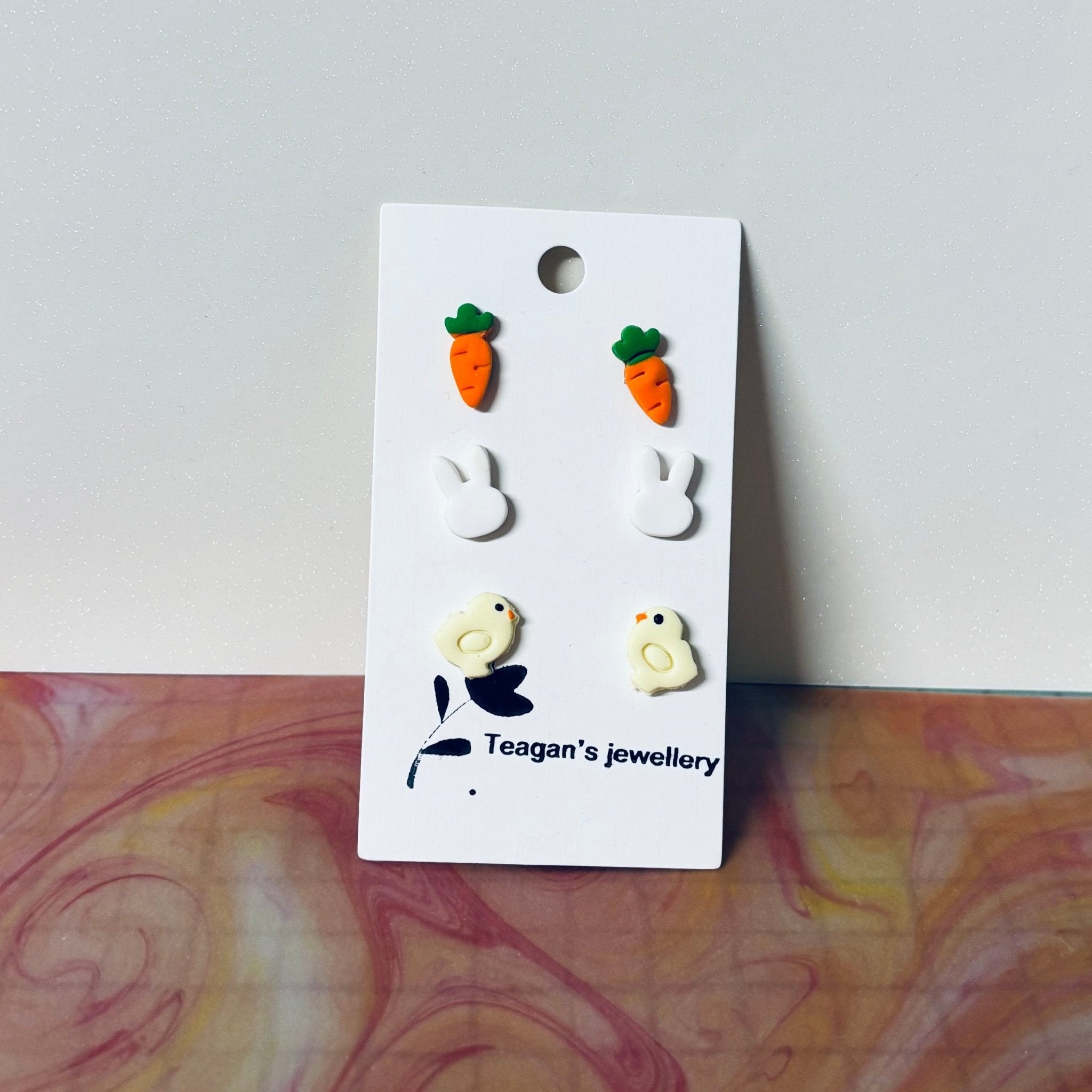 Handmade Polymer Clay Earrings: Micro Easter studs - Teagan's Jewellery | Buy Online from The Home Crafters