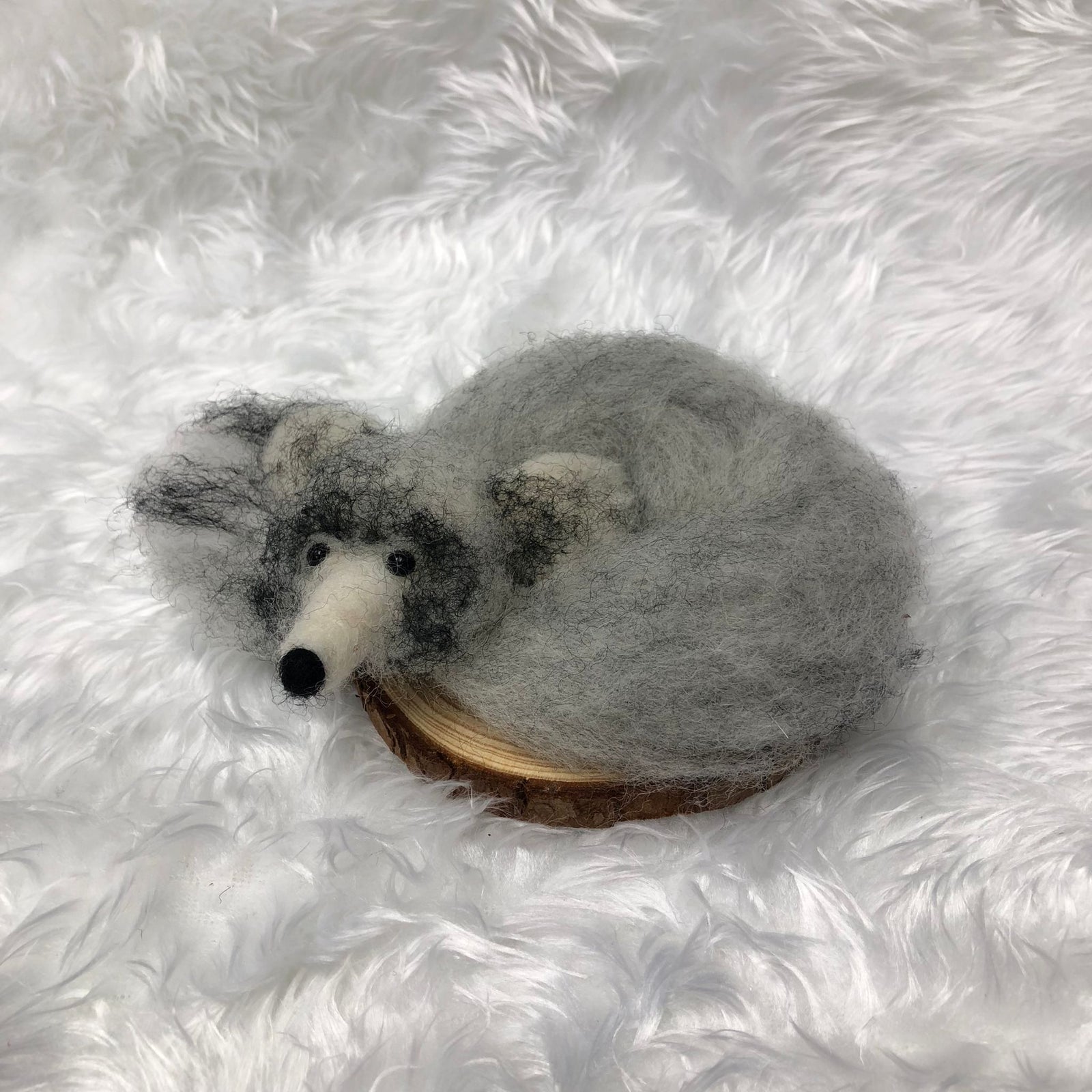 Snow Fox - Fairy Fae Handmade Needle Felt Decoration