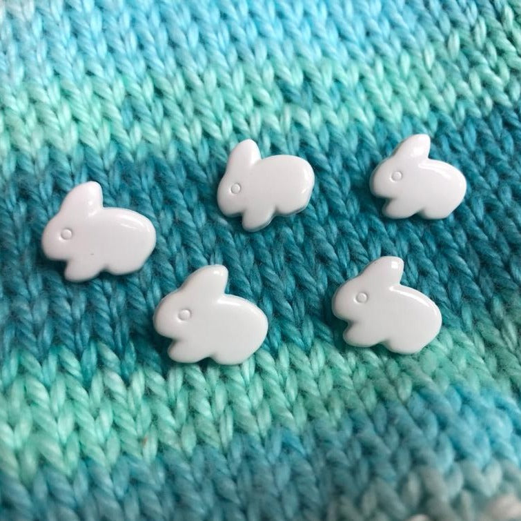 Shanked Button - White Bunny Rabbit: 13mm