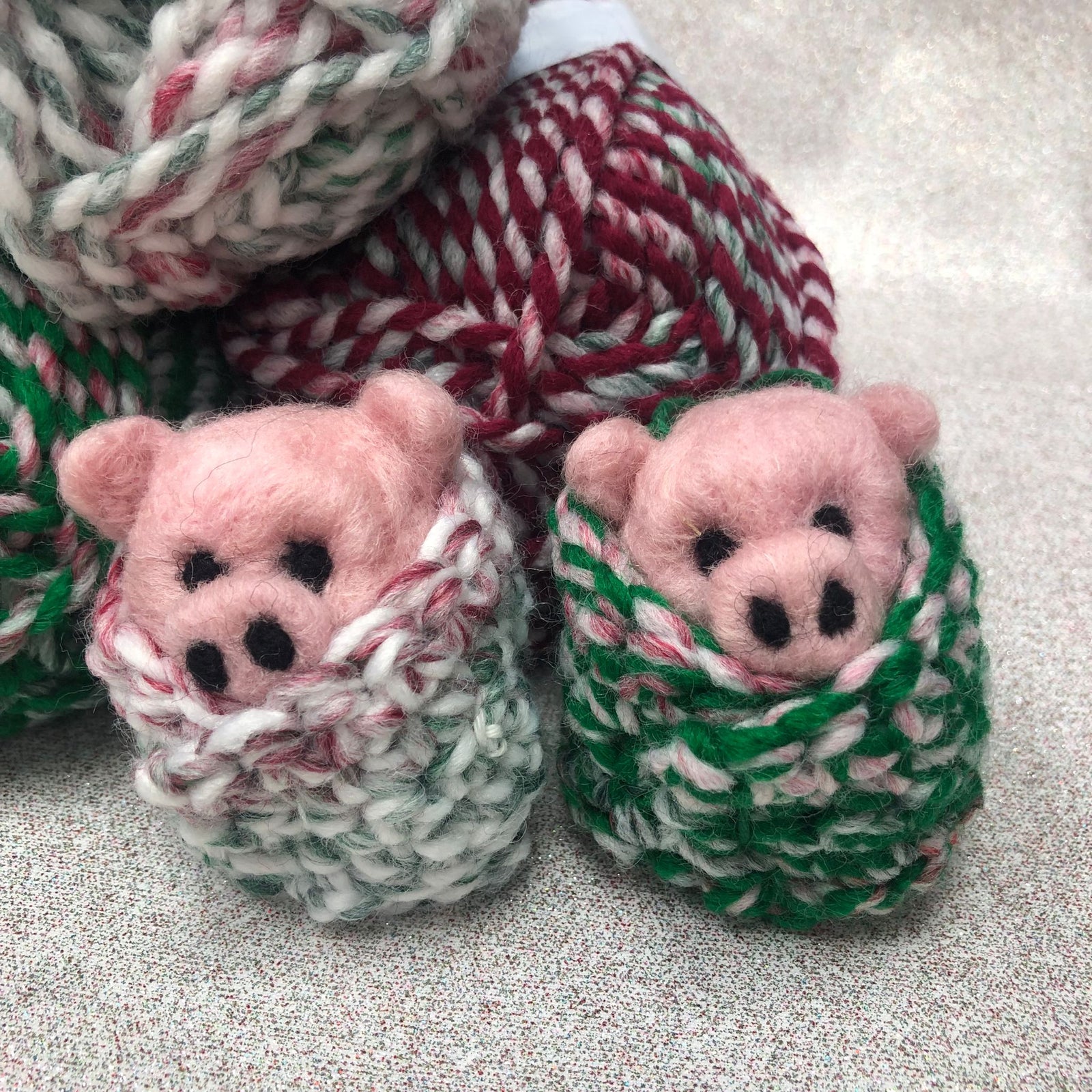 Needle Felted Pigs in Blankets Handmade Decoration | Buy Online from The Home Crafters