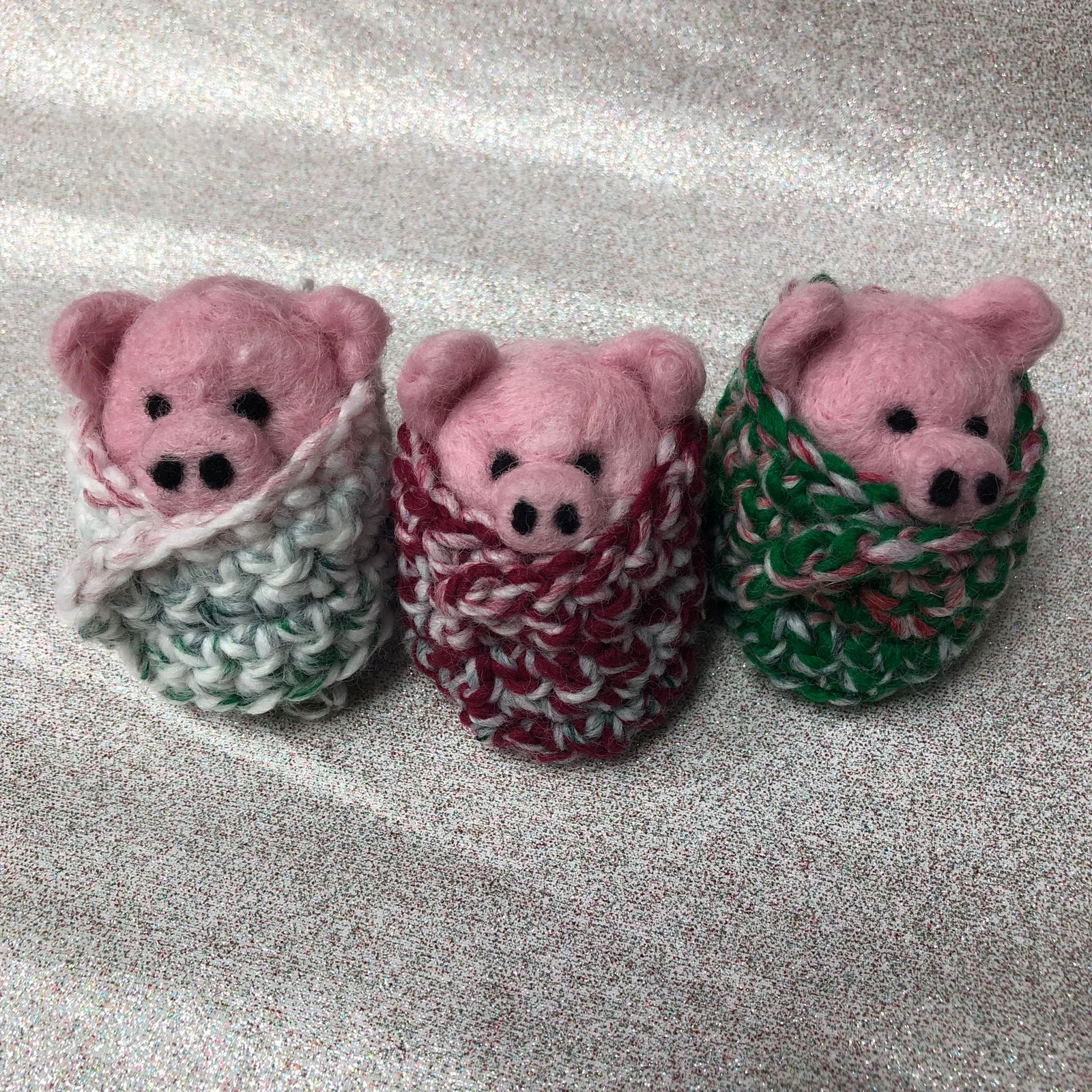 Needle Felted Pigs in Blankets Handmade Decoration | Buy Online from The Home Crafters