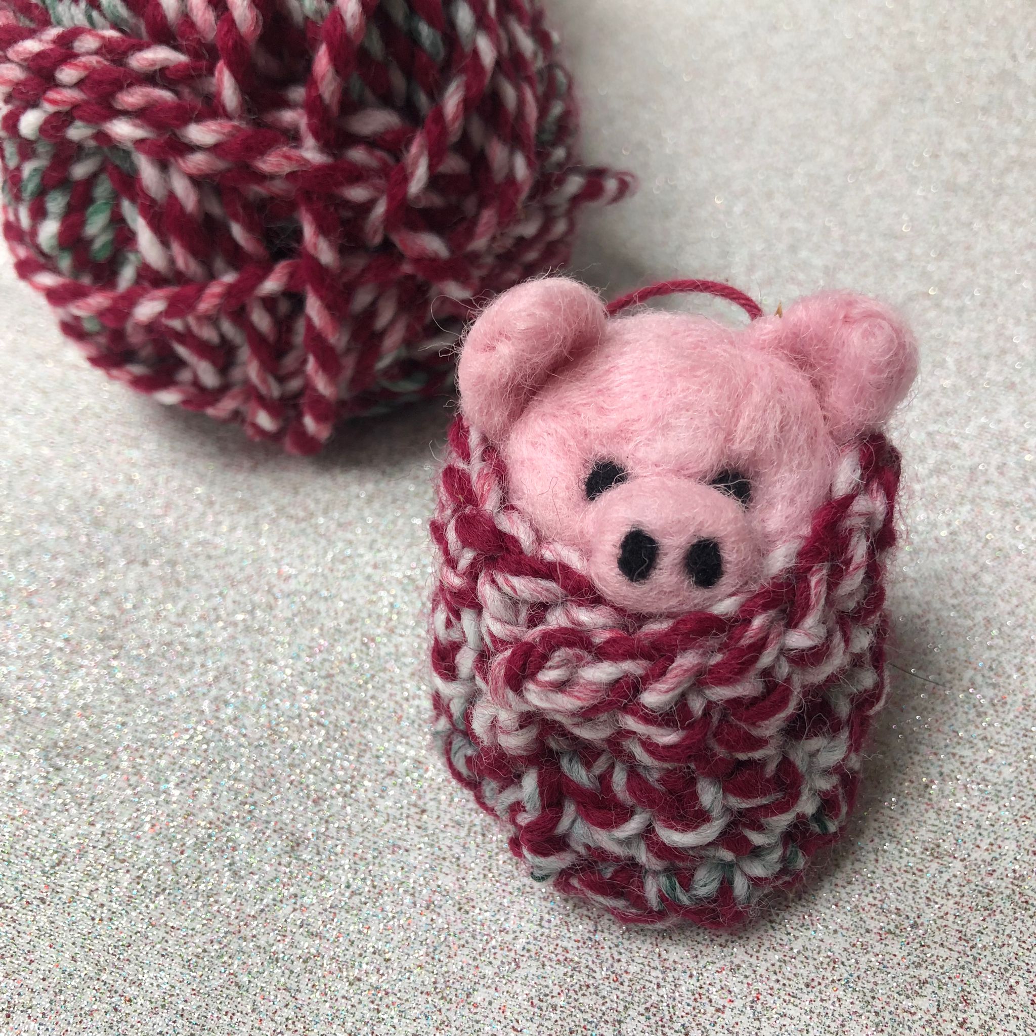 Needle Felted Pigs in Blankets Handmade Decoration