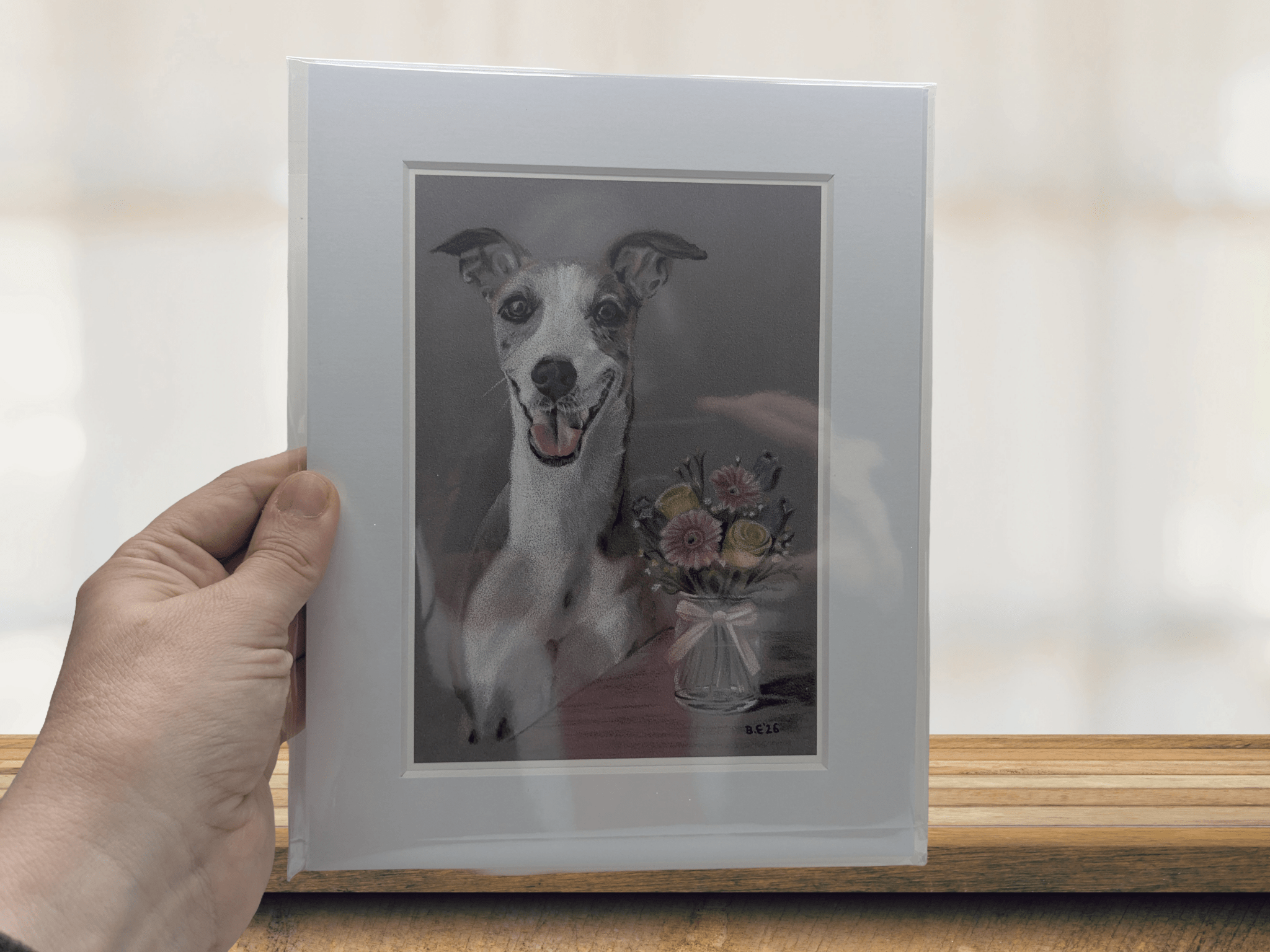 Whippet Giclee Art Print - A5 | Buy Online from The Home Crafters