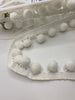 Simplicity Pompom Fringe Trim - White (per metre) | Buy Online from The Home Crafters