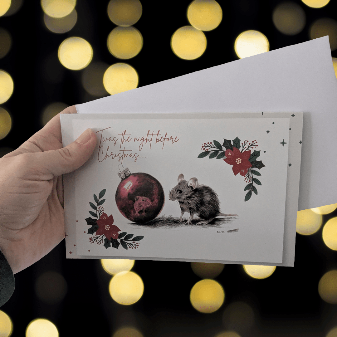 Art Print Greetings Card - Occasions - Christmas Mouse | Buy Online from The Home Crafters