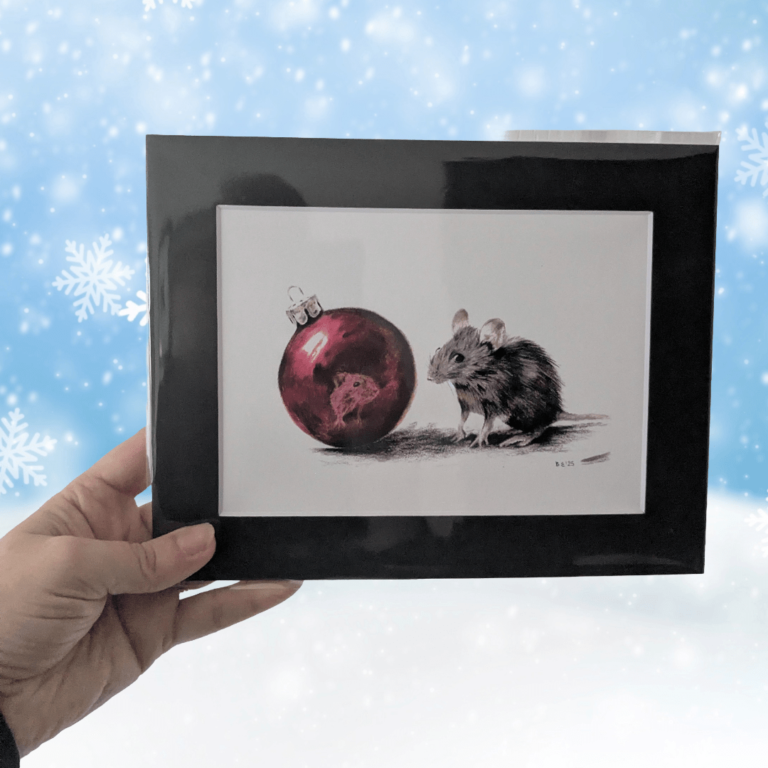 Handmade Colour Giclee Print - Occasions - Christmas Mouse | Buy Online from The Home Crafters