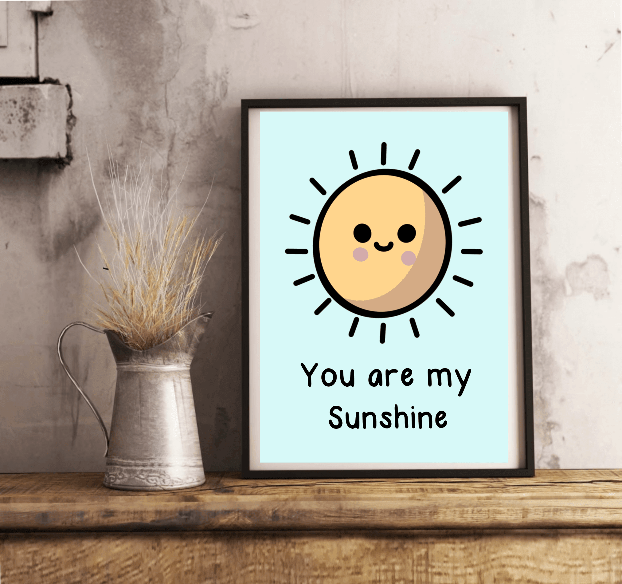You Are My Sunshine – Cheerful Cartoon Art Print | Buy Online from The Home Crafters