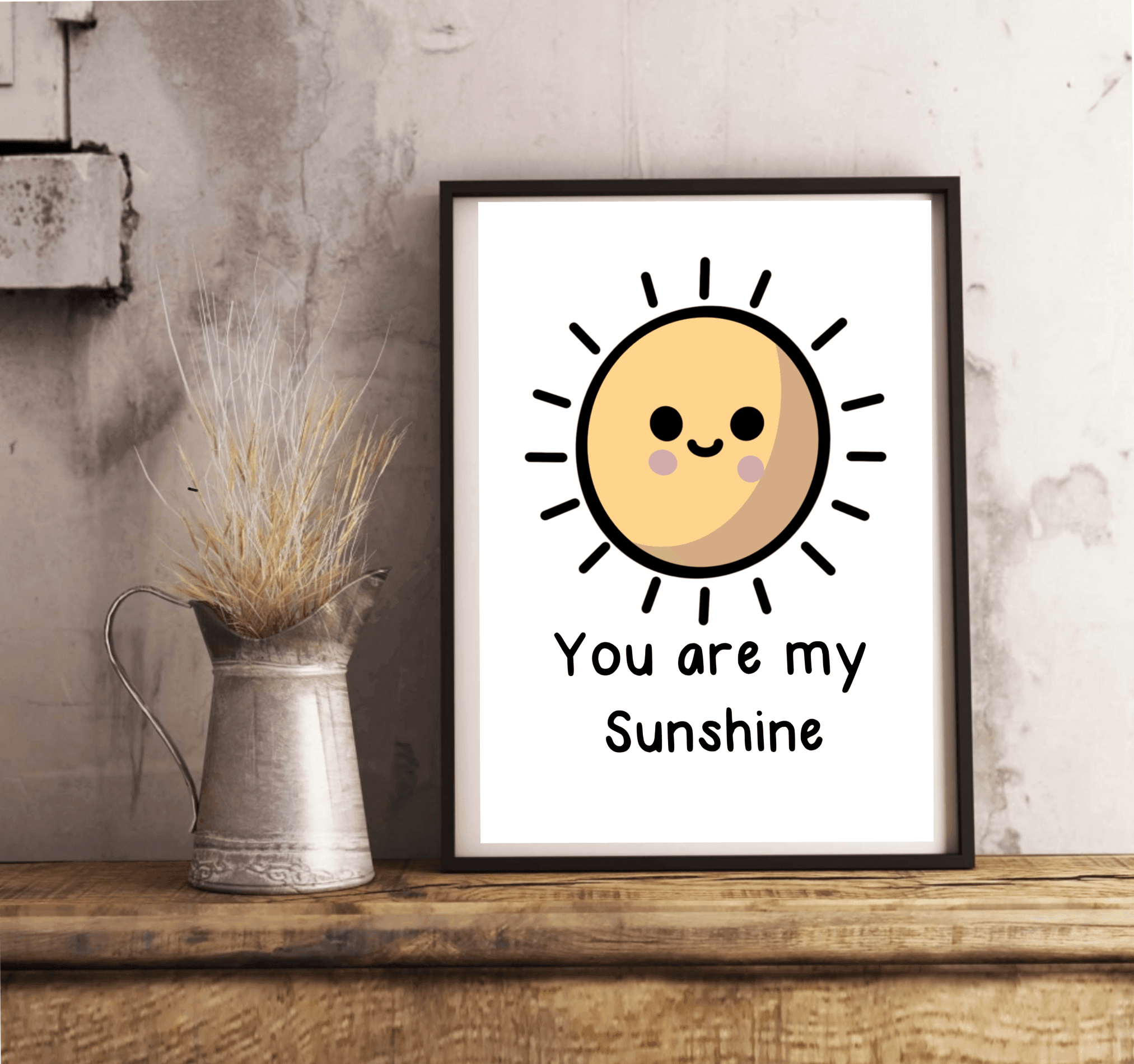 You Are My Sunshine – Cheerful Cartoon Art Print | Buy Online from The Home Crafters