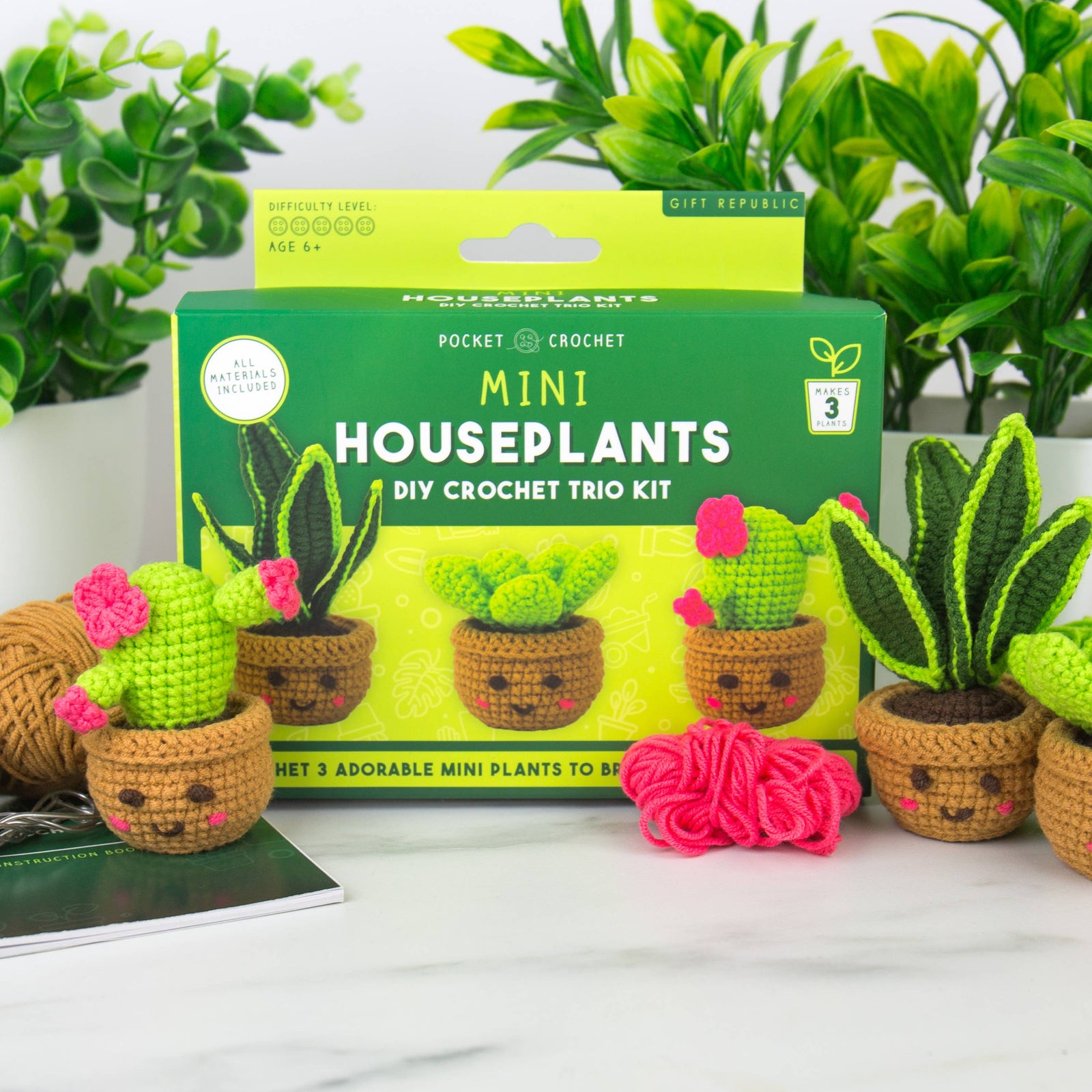 Pocket Crochet Craft Kits – Mini Houseplants