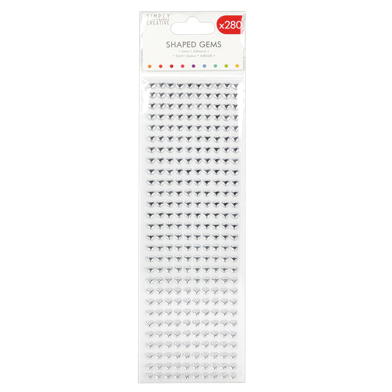 Simply Creative 6mm Heart Shaped Gems - 280pk