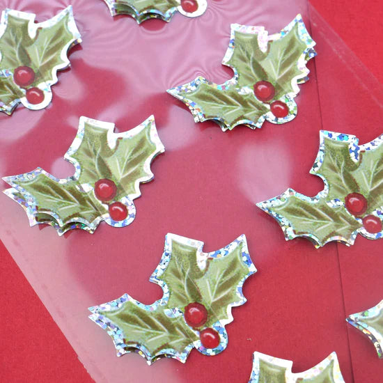 Dovecraft Holographic Holly Berry 3d Stickers - 8pc