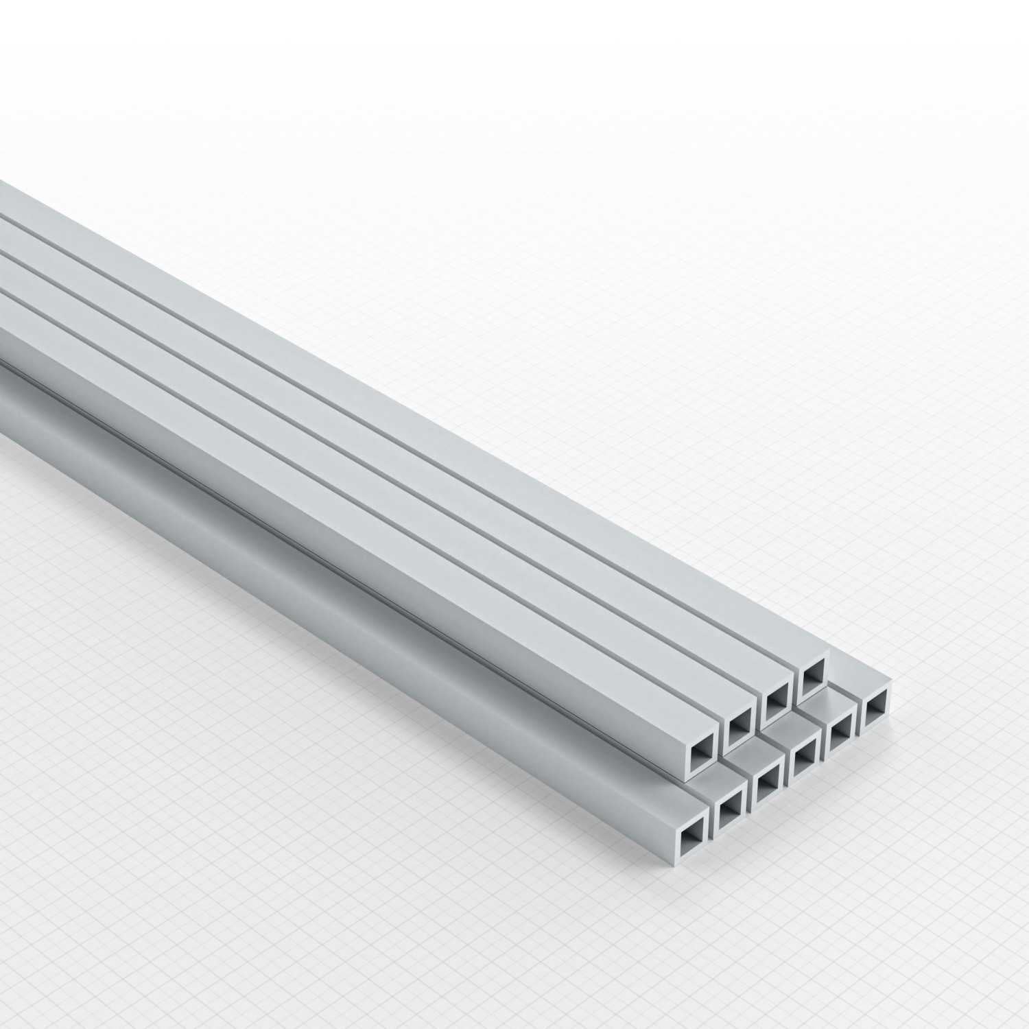 ABS Plasticard Profile: Square Tube 250mm (choose your diameter)