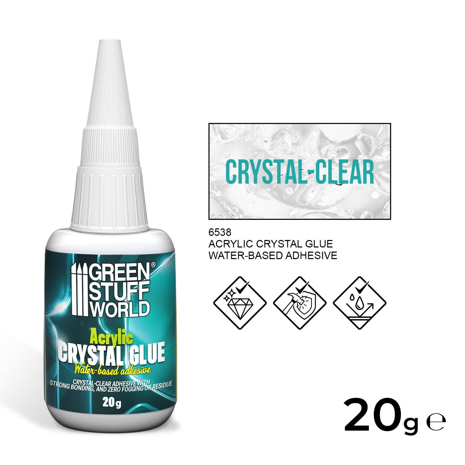 Acrylic Crystal Clear Transparent Glue - 20g | Buy Online from The Home Crafters
