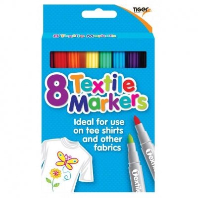 Tiger: Deluxe Textile Fabric Marker Pens - 8pc | Buy Online from The Home Crafters